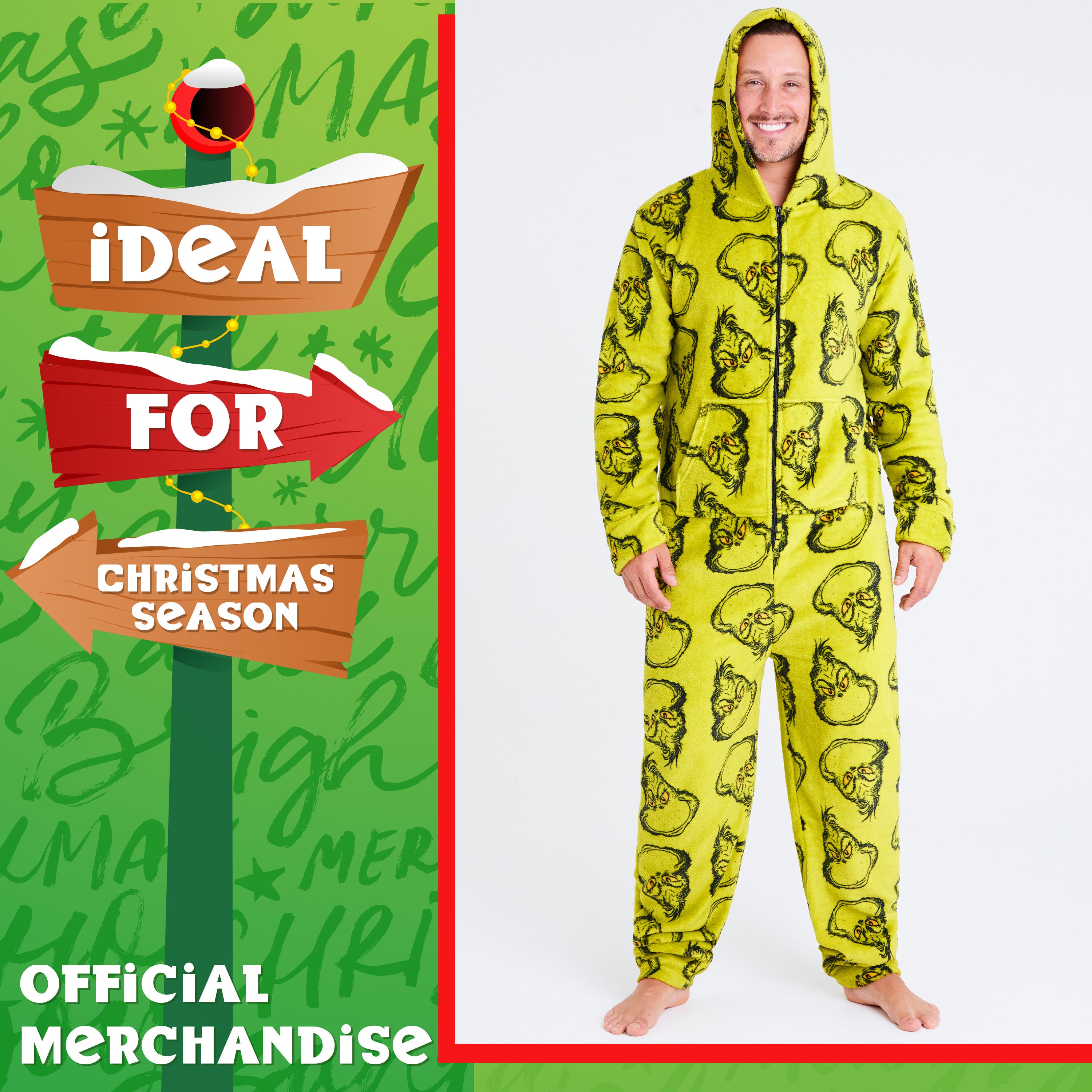 combinaison-pyjama-le-grinch-homme-polaire-capuche-m image 5