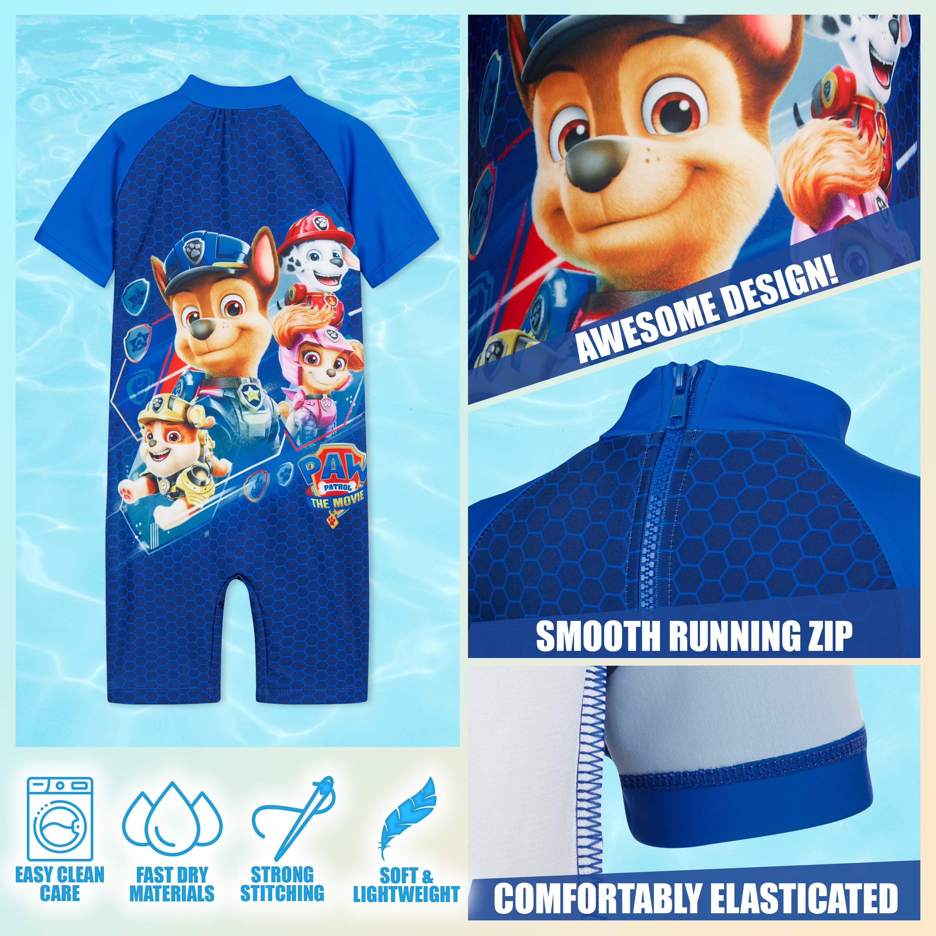 paw-patrol-maillot-de-bain-gar-on-une-pi-ce-manches-courtes image 4