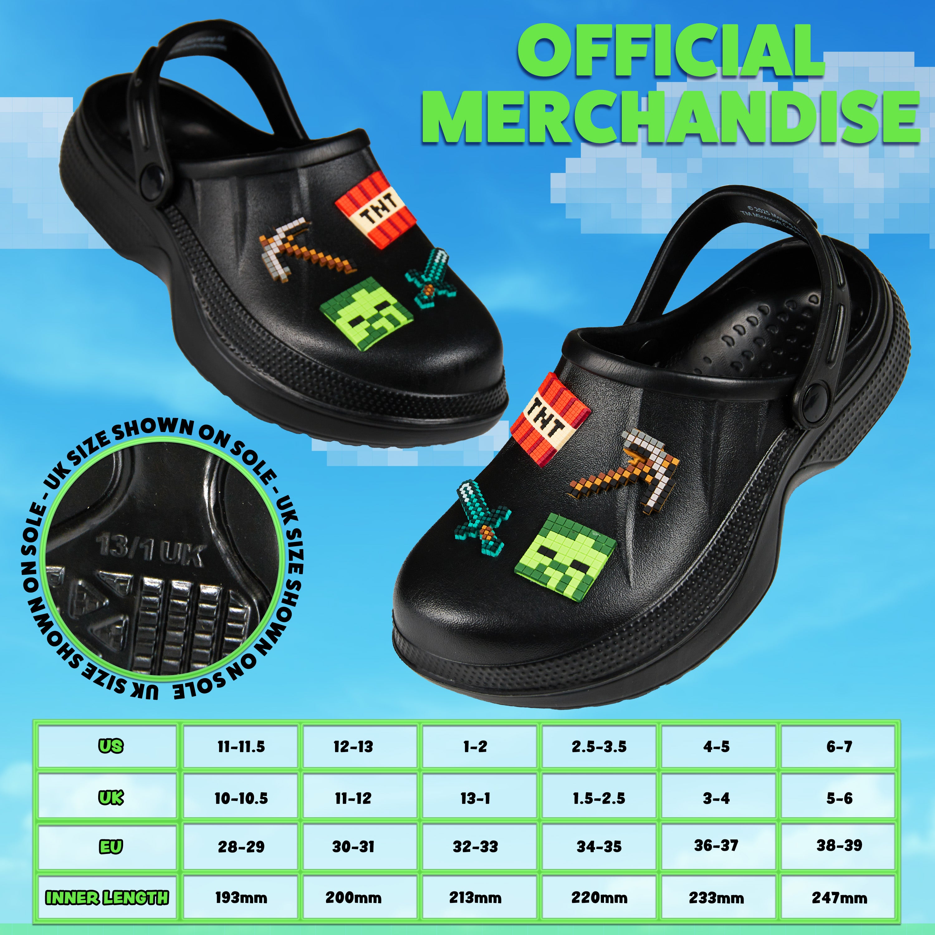 minecraft-sabots-enfant-clogs-t-avec-breloques-amovibles image 6