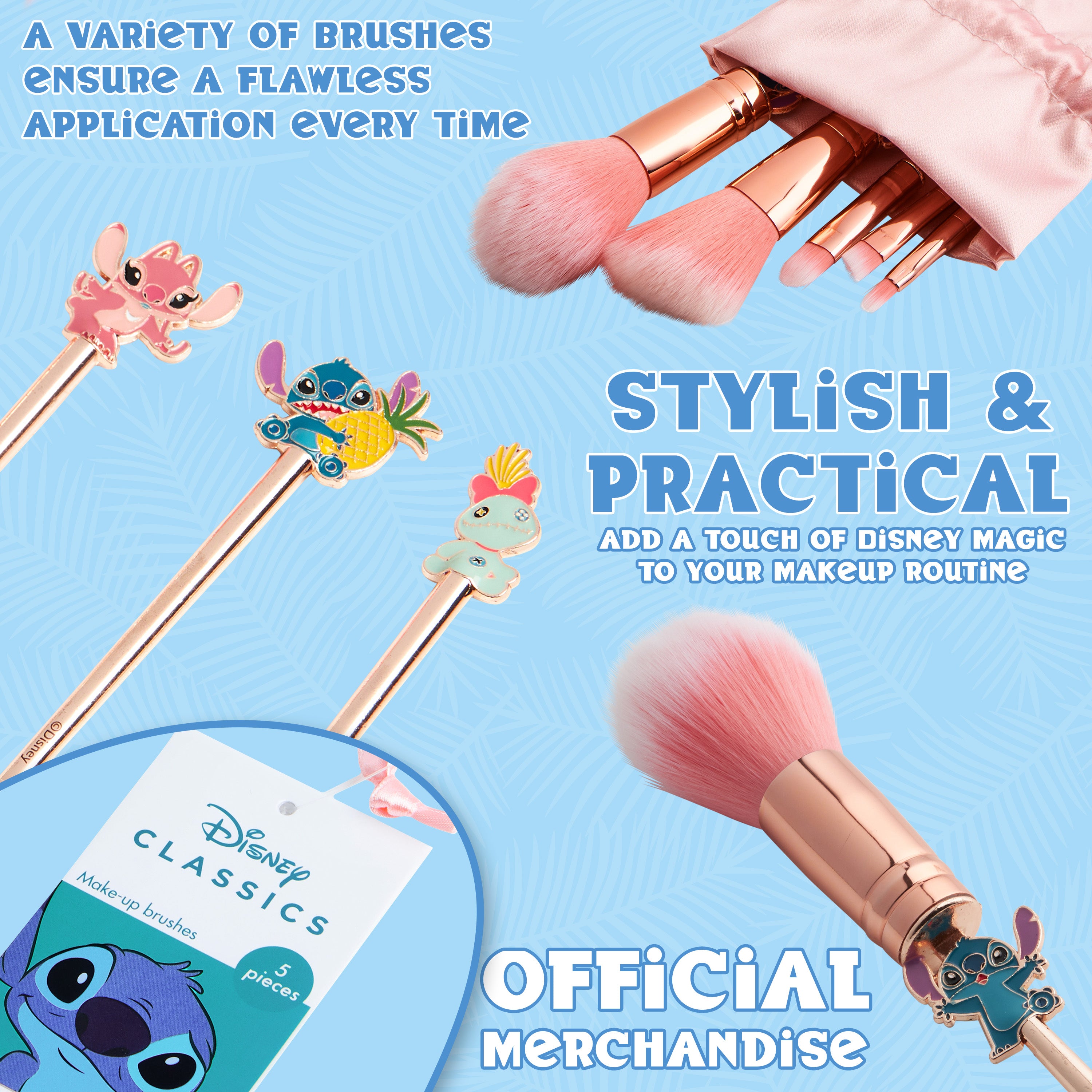 disney-stitch-set-pinceaux-maquillage-rose-trousse image 5