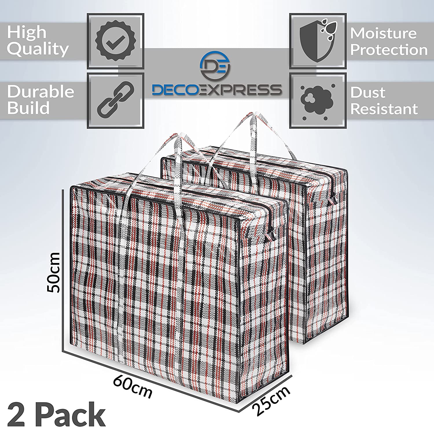 get-trend-sac-rangement-nylon-zip-lot-de-2-grande-taille image 3
