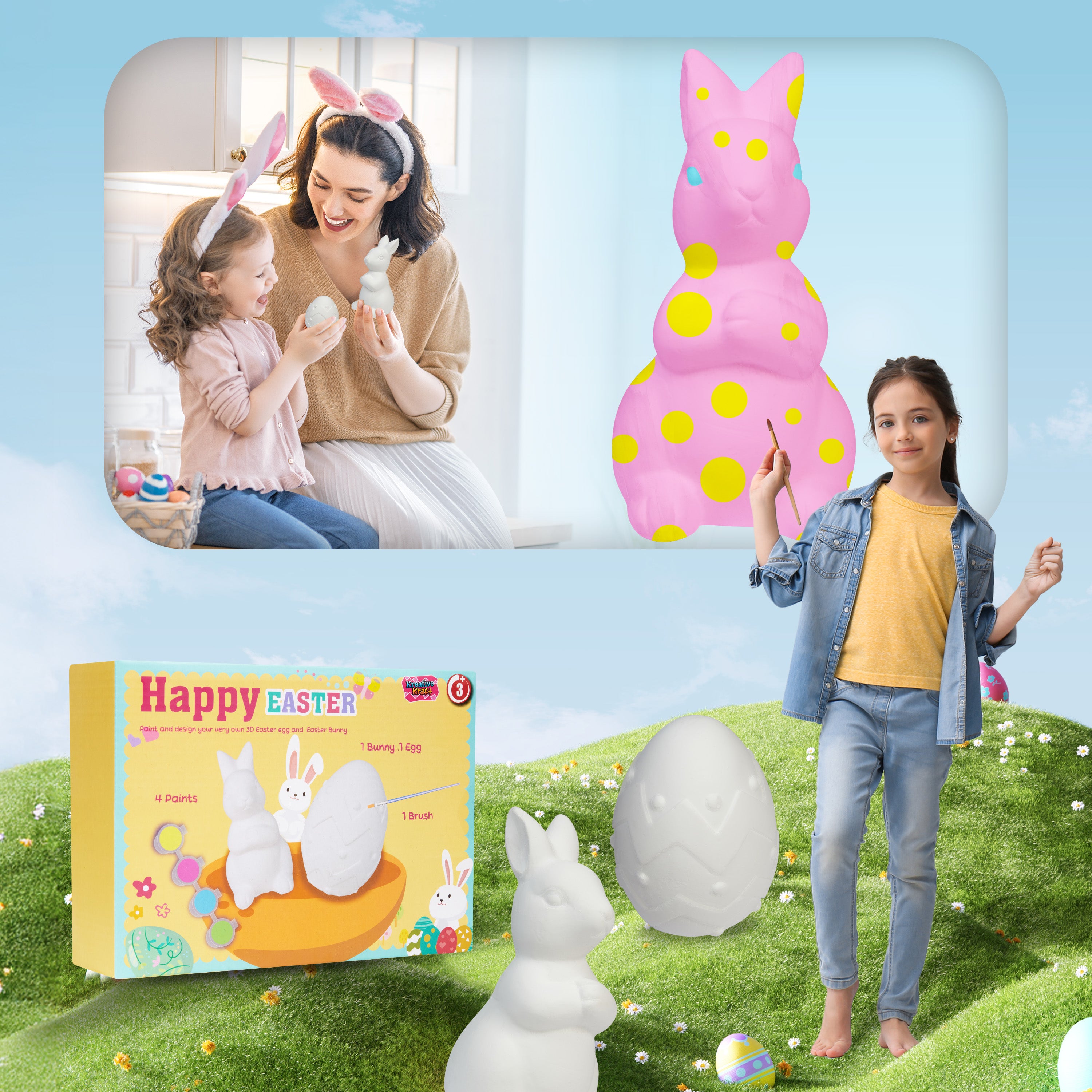 kreativekraft-kit-peinture-p-ques-lapin-et-oeuf-2-pi-ces image 5