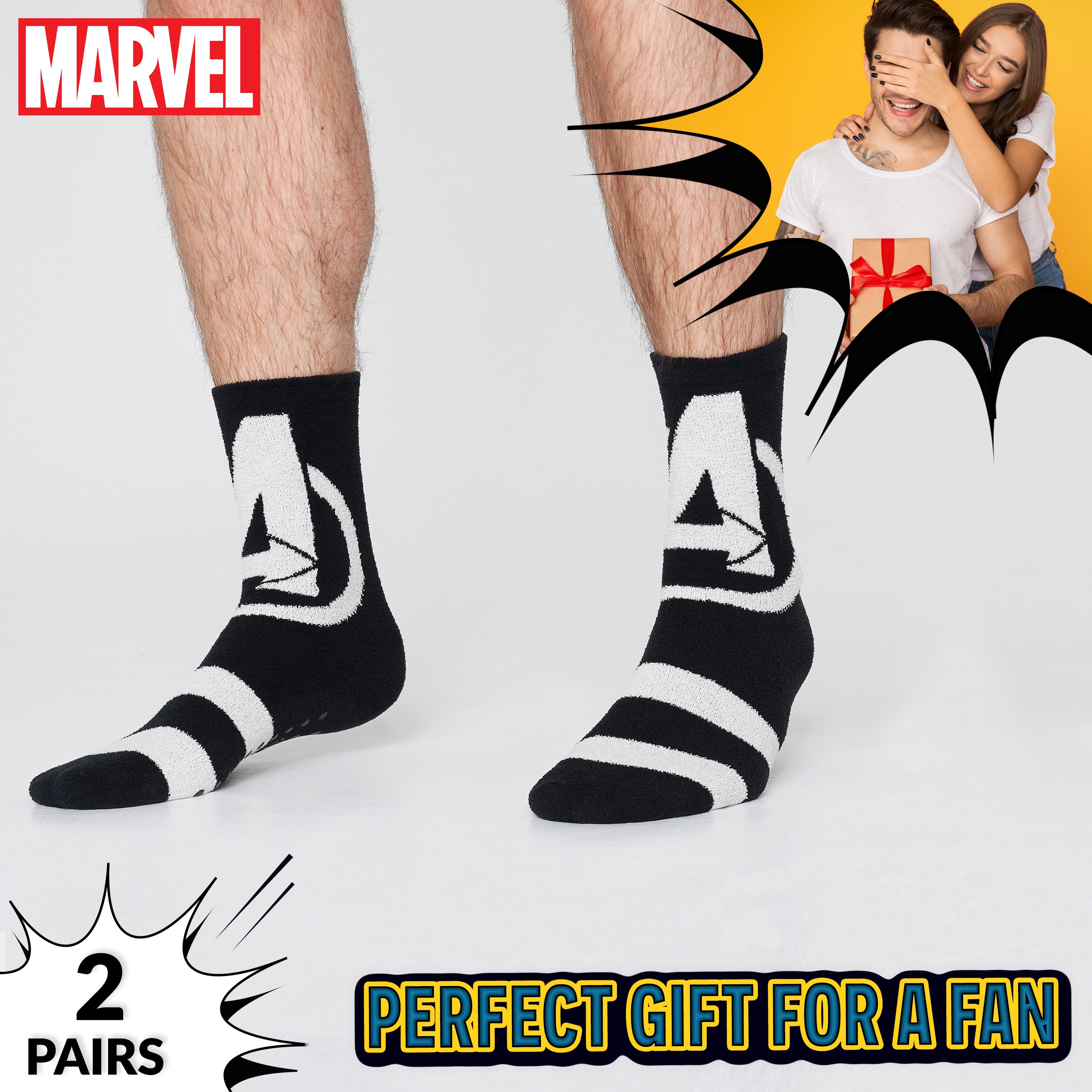 marvel-chaussettes-pilou-homme-avengers-antislip-lot-2 image 4