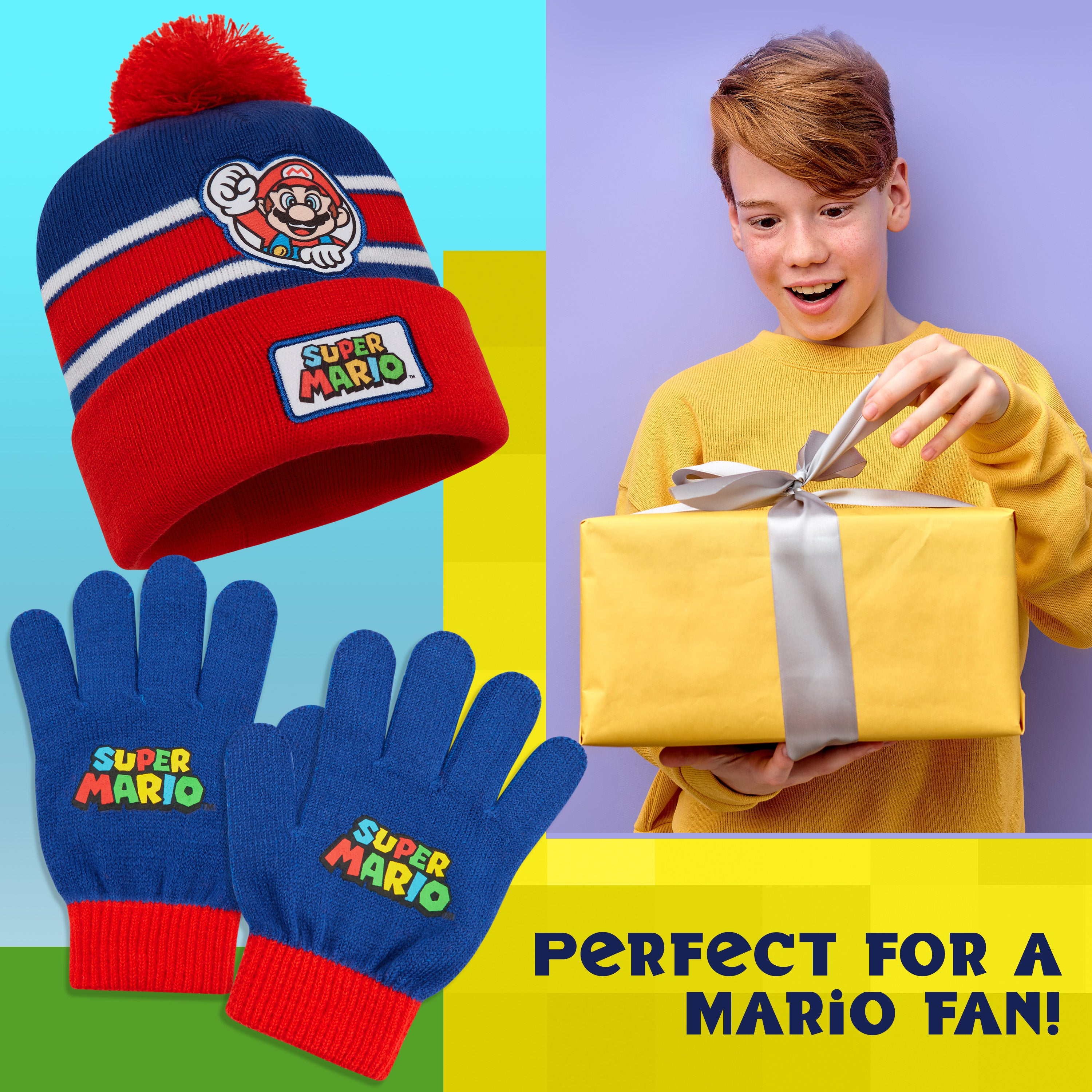 super-mario-boys-set-bonnet-gants-hiver-4-12-ans image 3