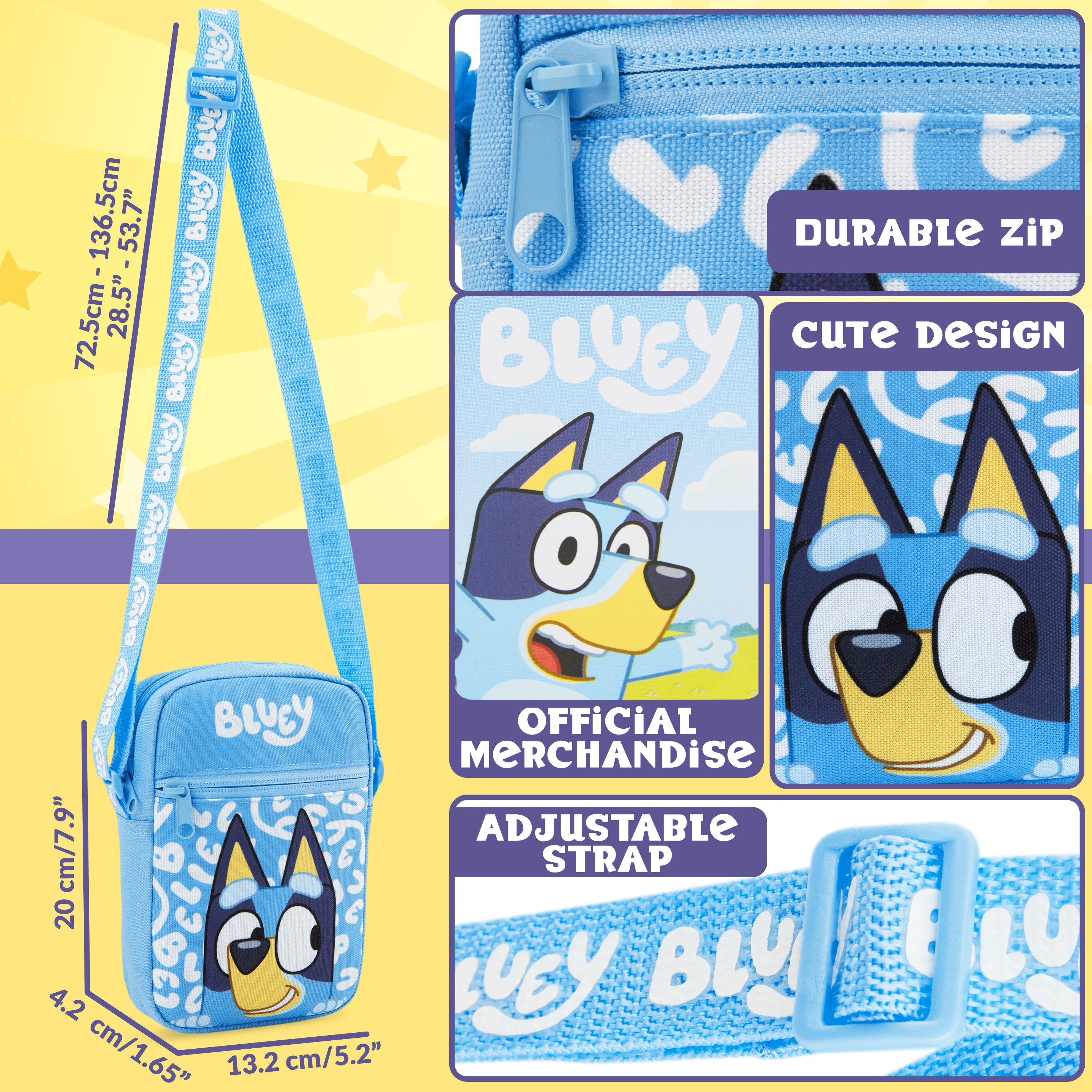 bluey-sac-bandouli-re-fille-sangle-r-glable-zip-cadeau image 6