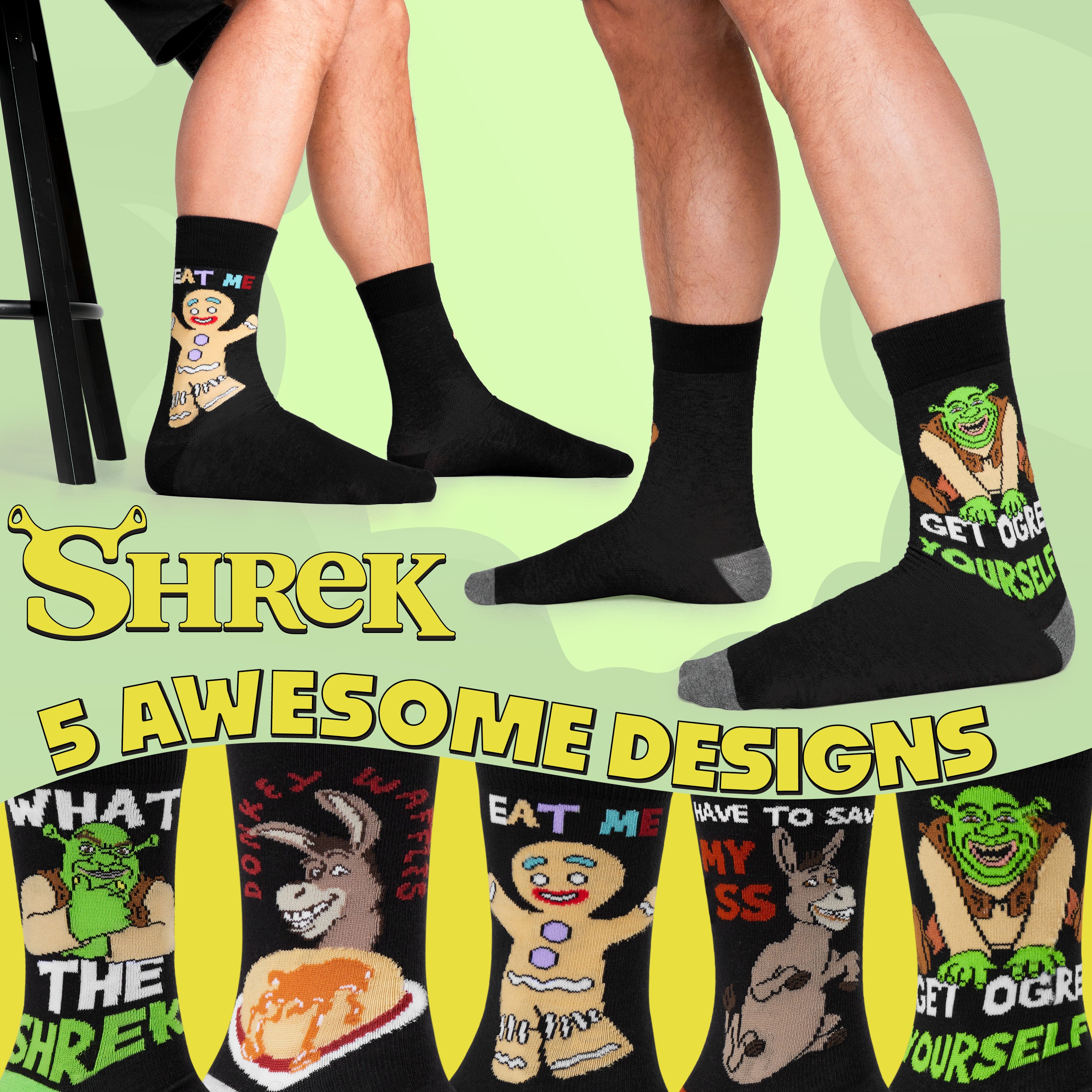 shrek-chaussettes-homme-lot-5-mi-mollet-coton-39-45 image 3