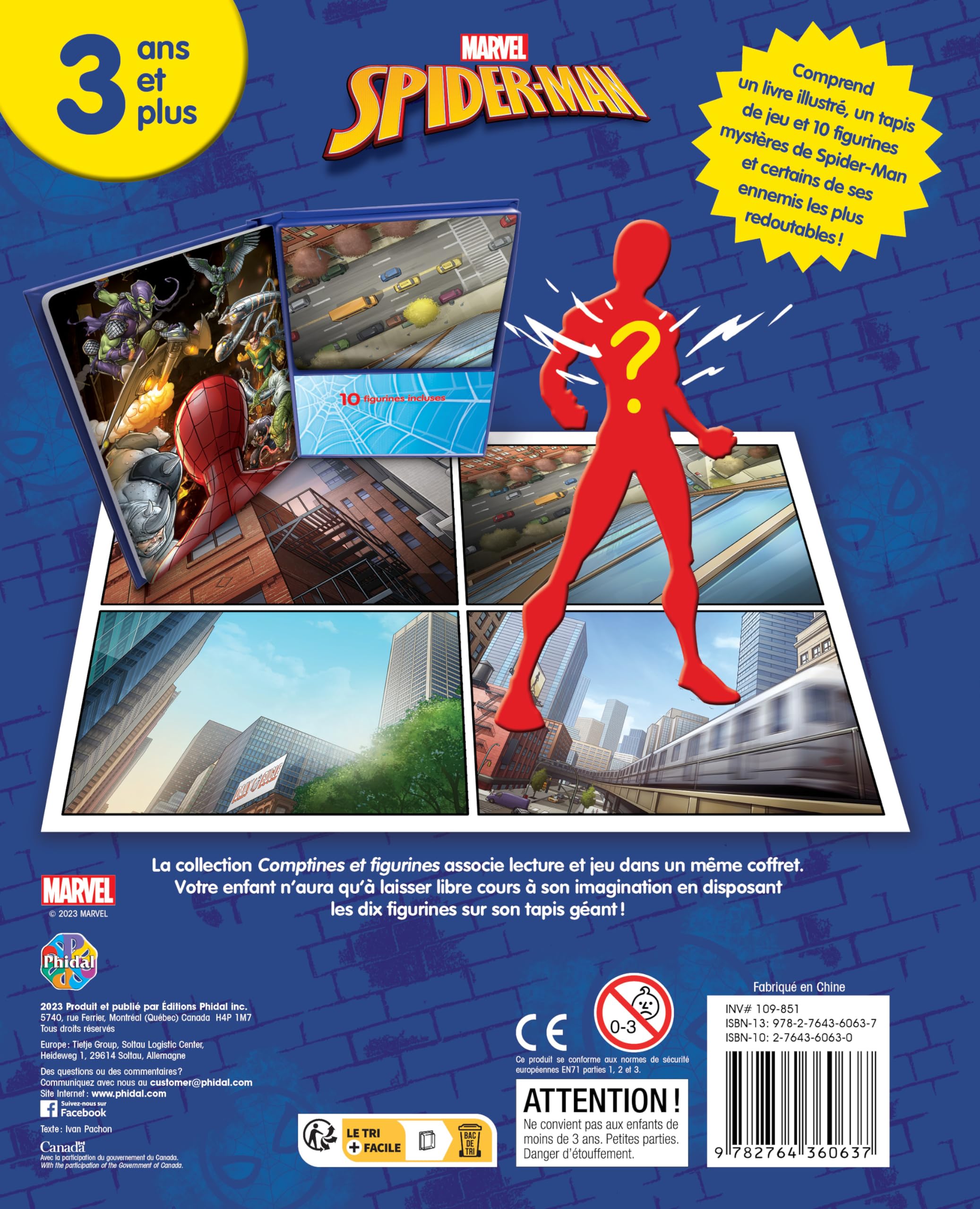 marvel-toys-spiderman-livre-illustr-10-figurines-tapis-de-jeu image 2
