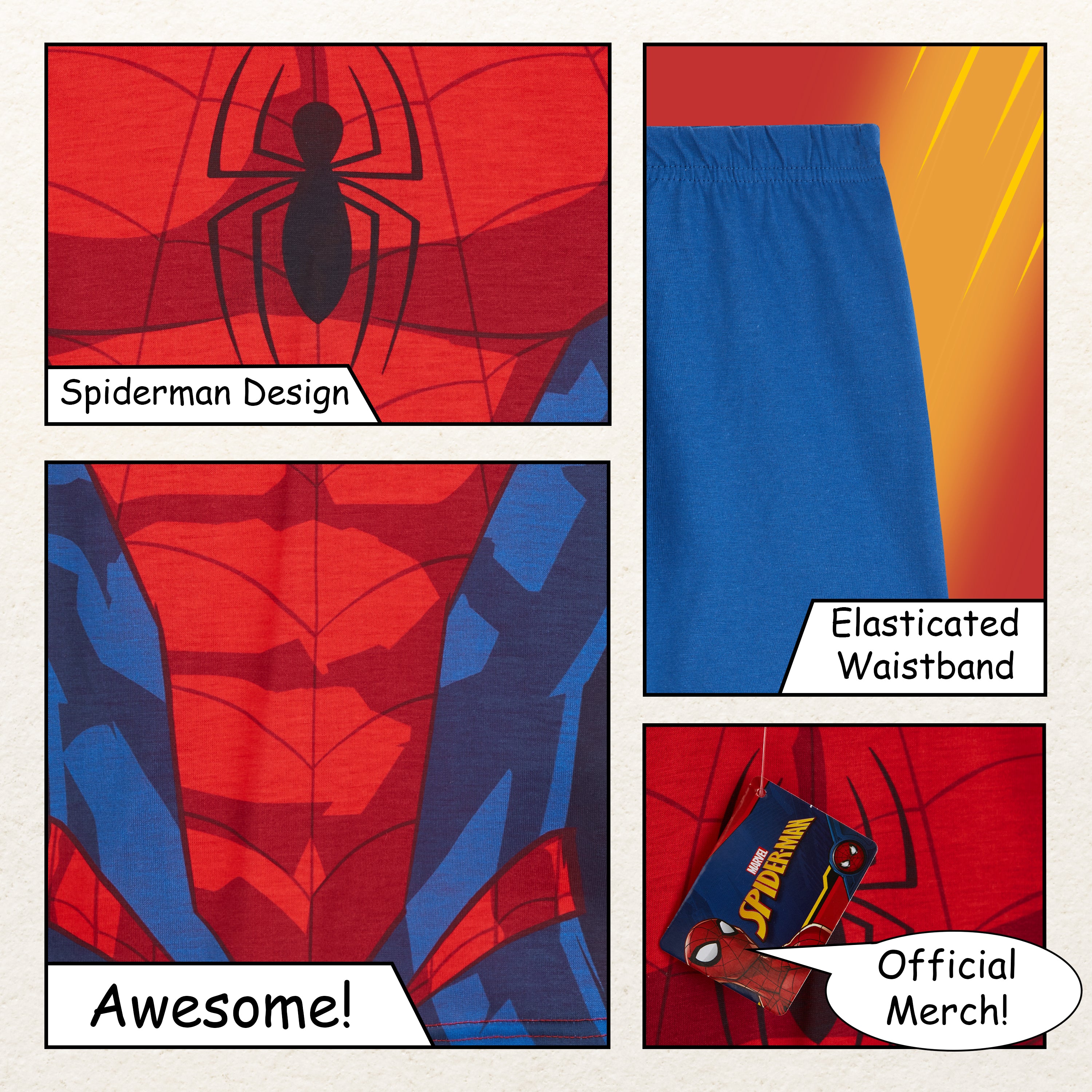 marvel-spiderman-pyjama-gar-on-short-coton-5-6-ans image 2