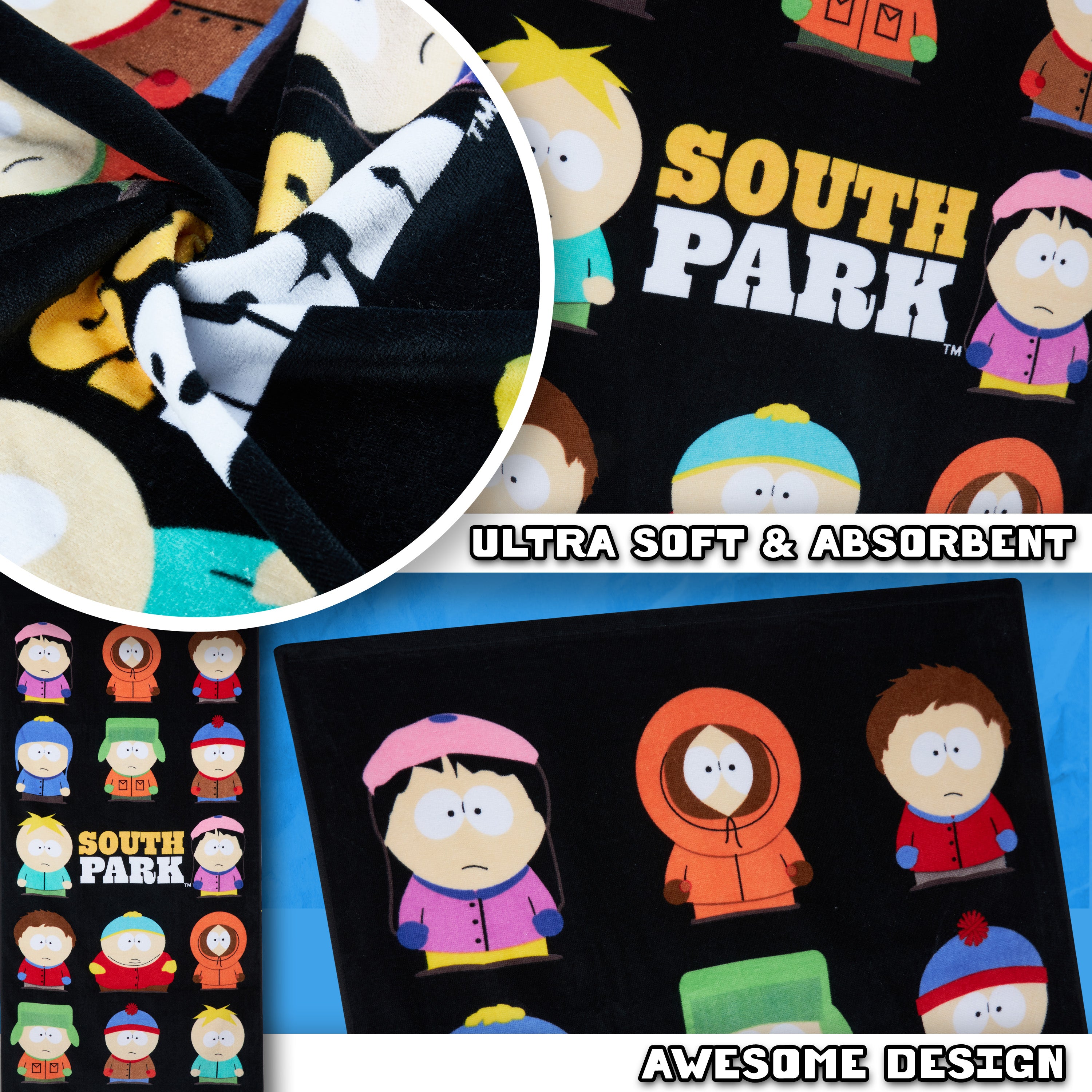 south-park-serviette-de-plage-coton-140x70-cm-stan-et-amis image 4