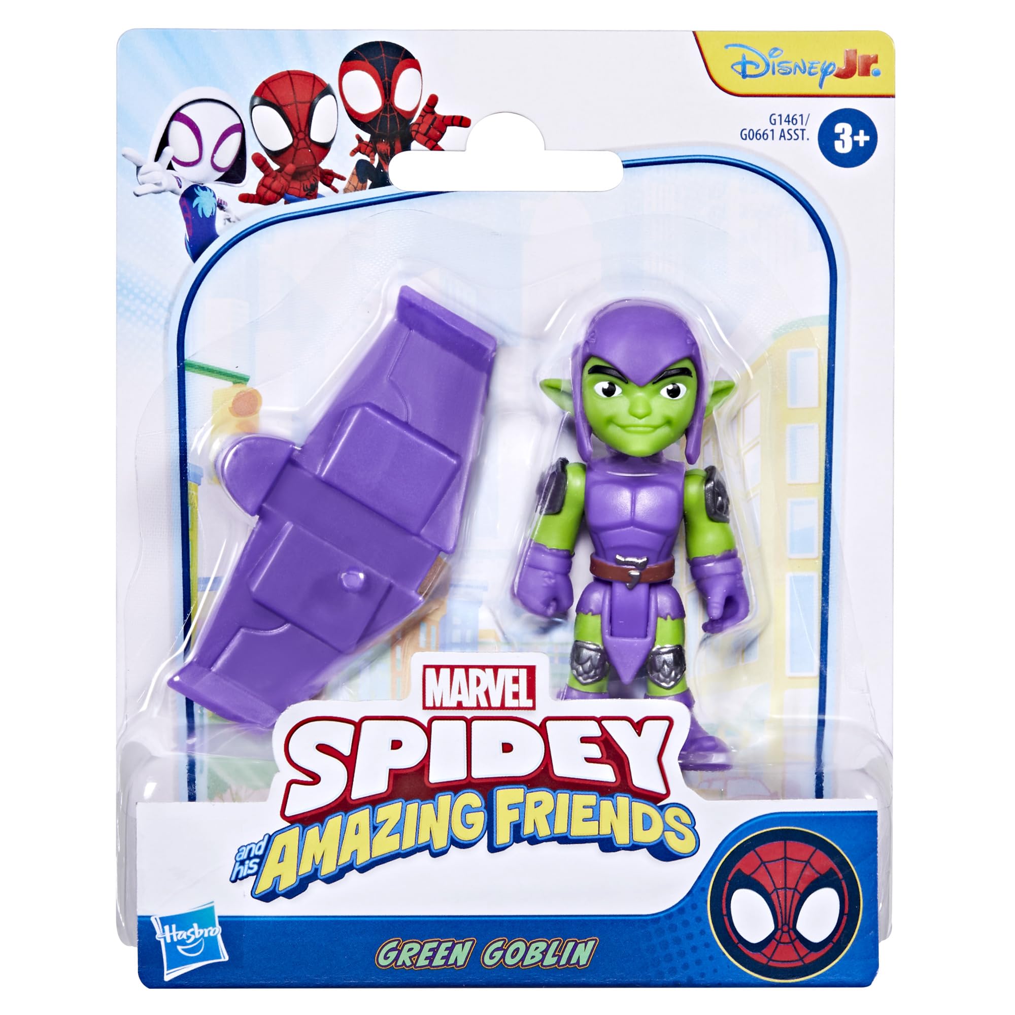 marvel-spidey-figurine-bouffon-vert-7-5-cm-avec-planeur image 3