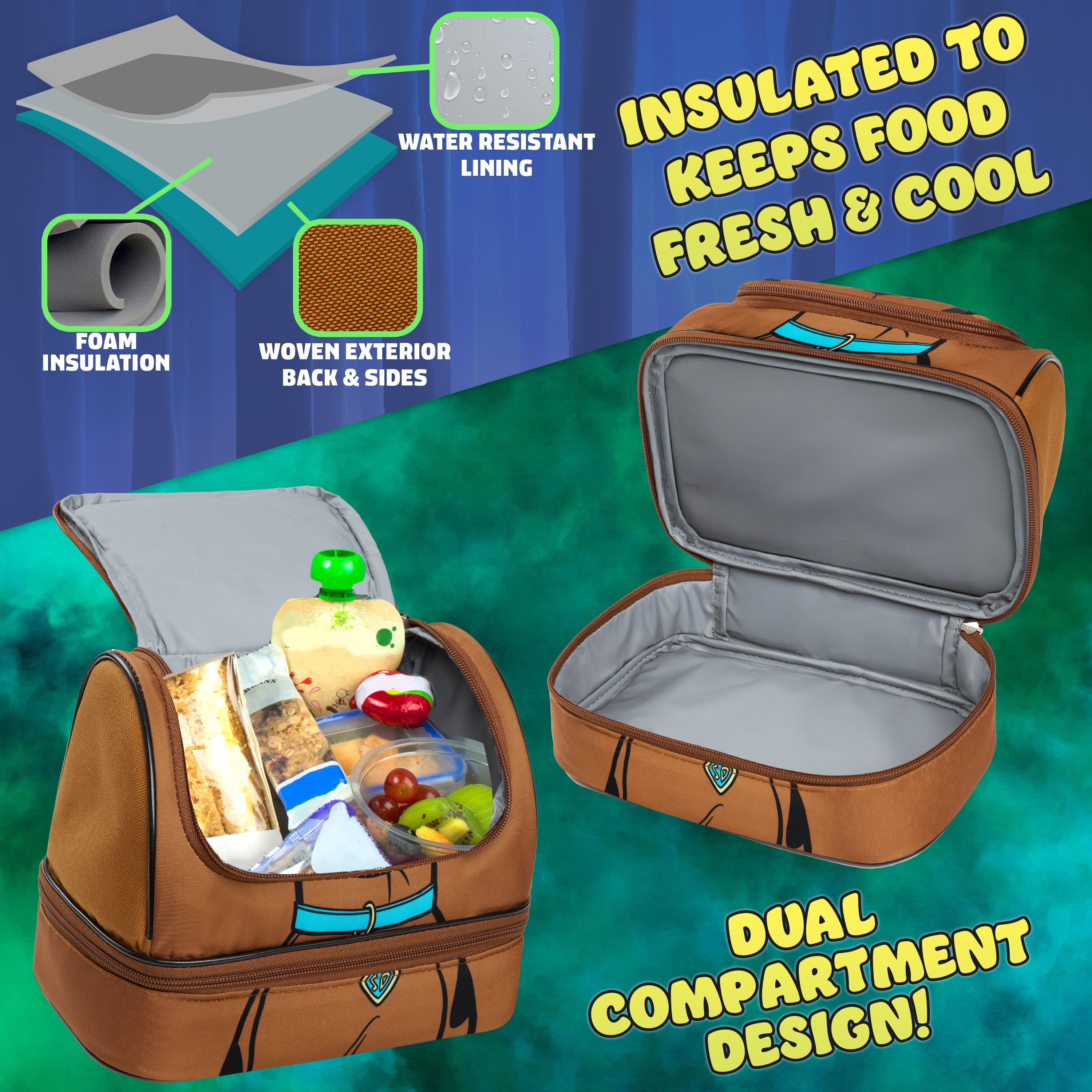 scooby-doo-sac-go-ter-enfant-isotherme-2-compartiments-marron image 5