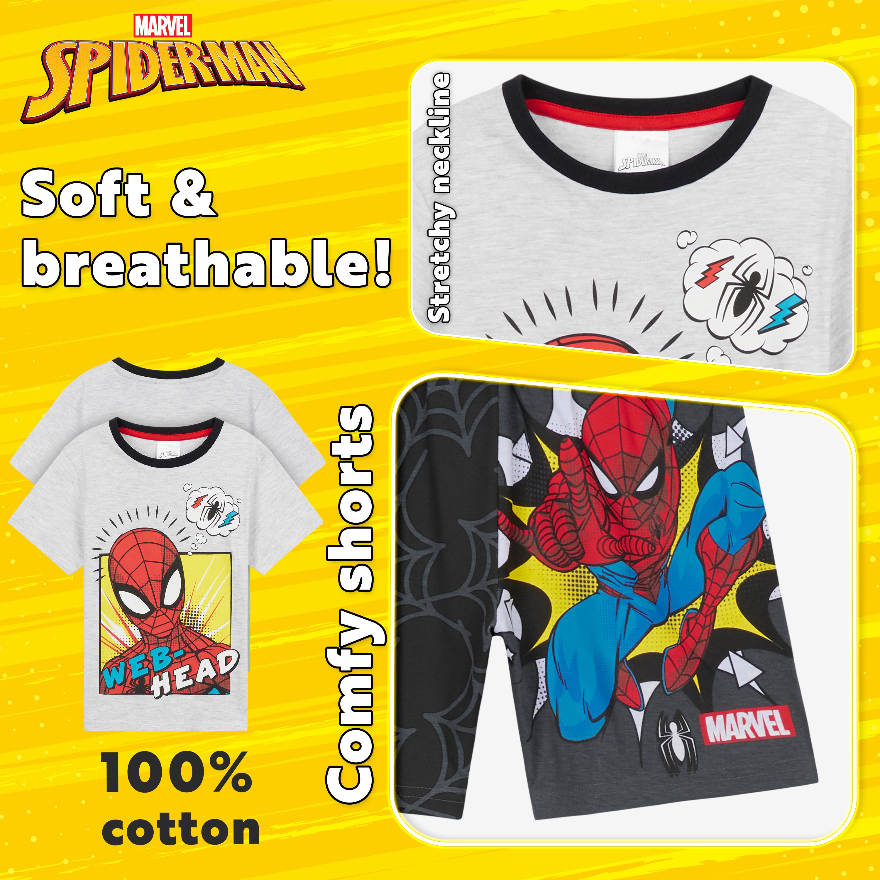 marvel-spiderman-pyjama-court-gar-on-t-respirant image 5