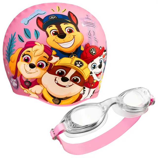 pat-patrouille-lunettes-de-piscine-enfant-bonnet-rose-3-6-ans image 1