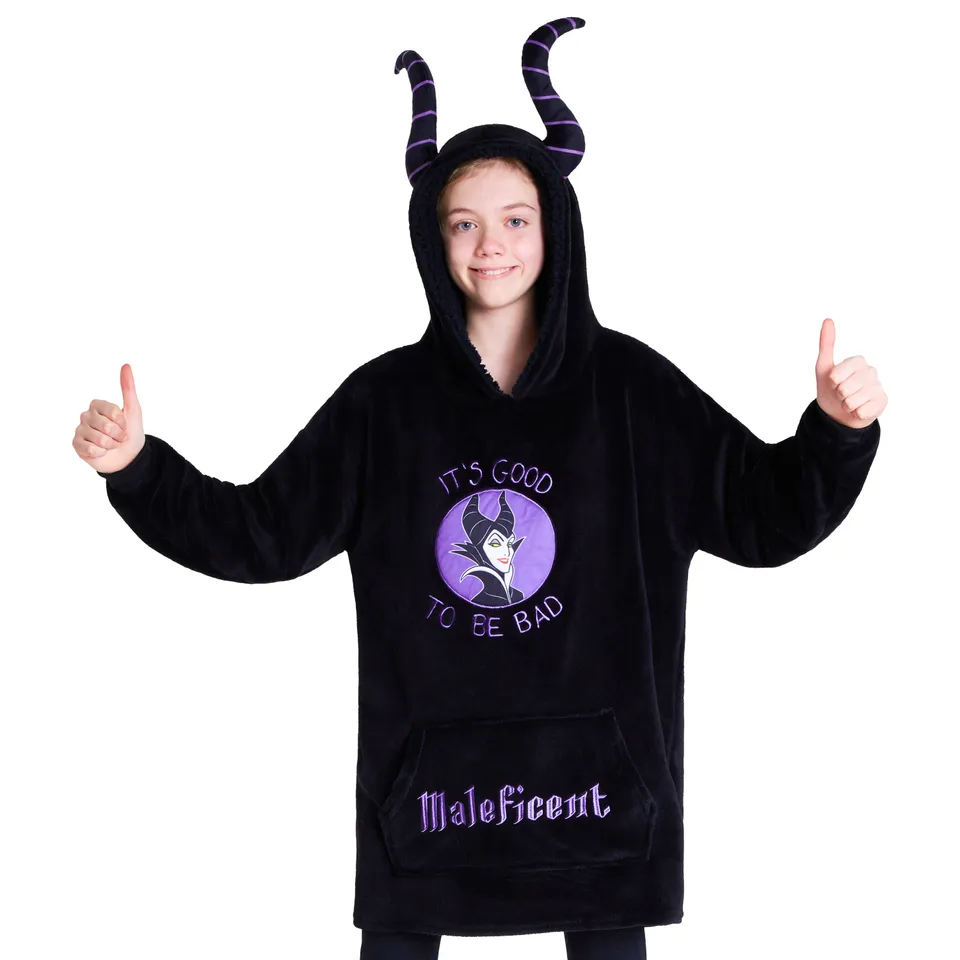 disney-mal-fique-plaid-sweat-capuche-enfant-oversize image 1