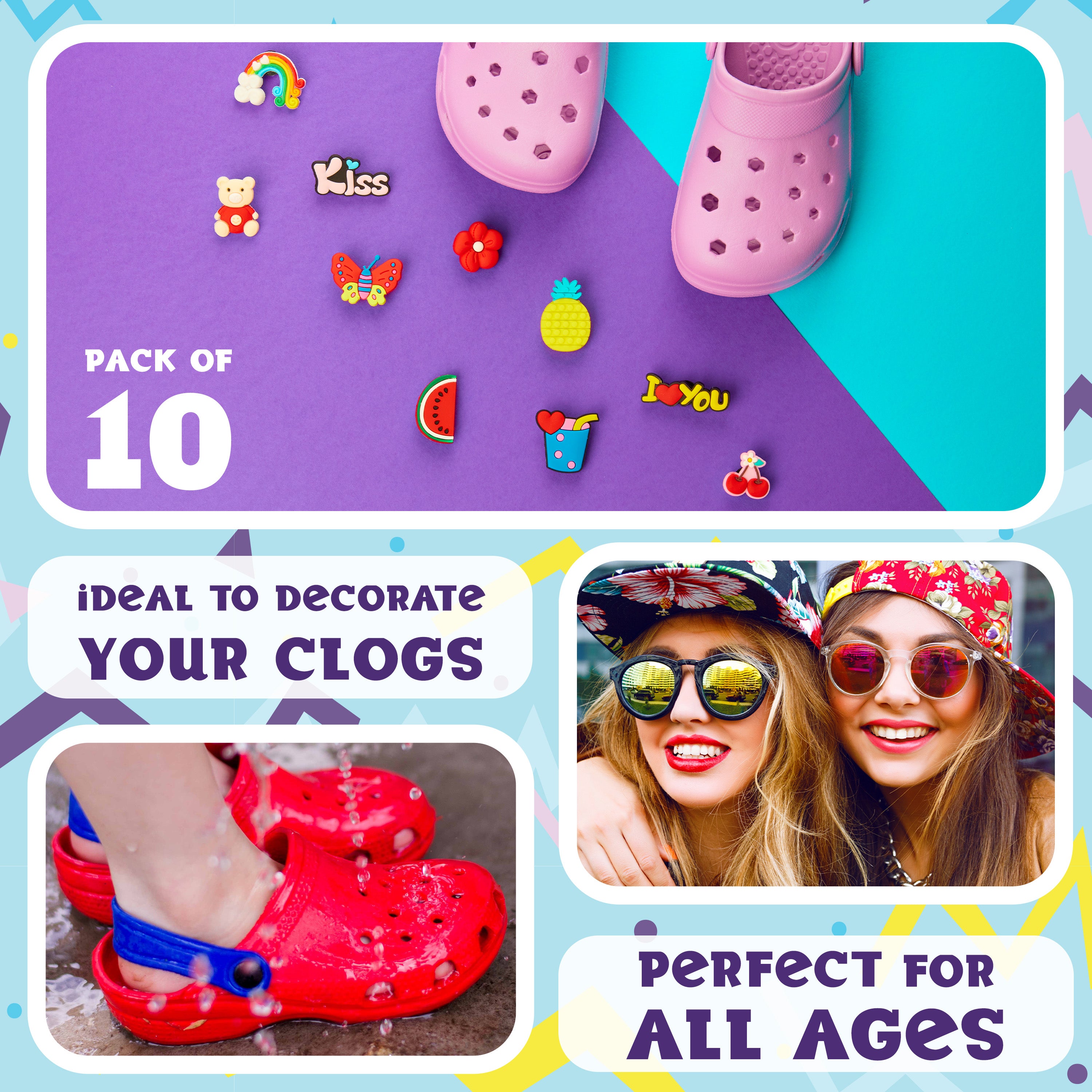citycomfort-clog-charms-breloques-sabot-lot-10-rouge image 5