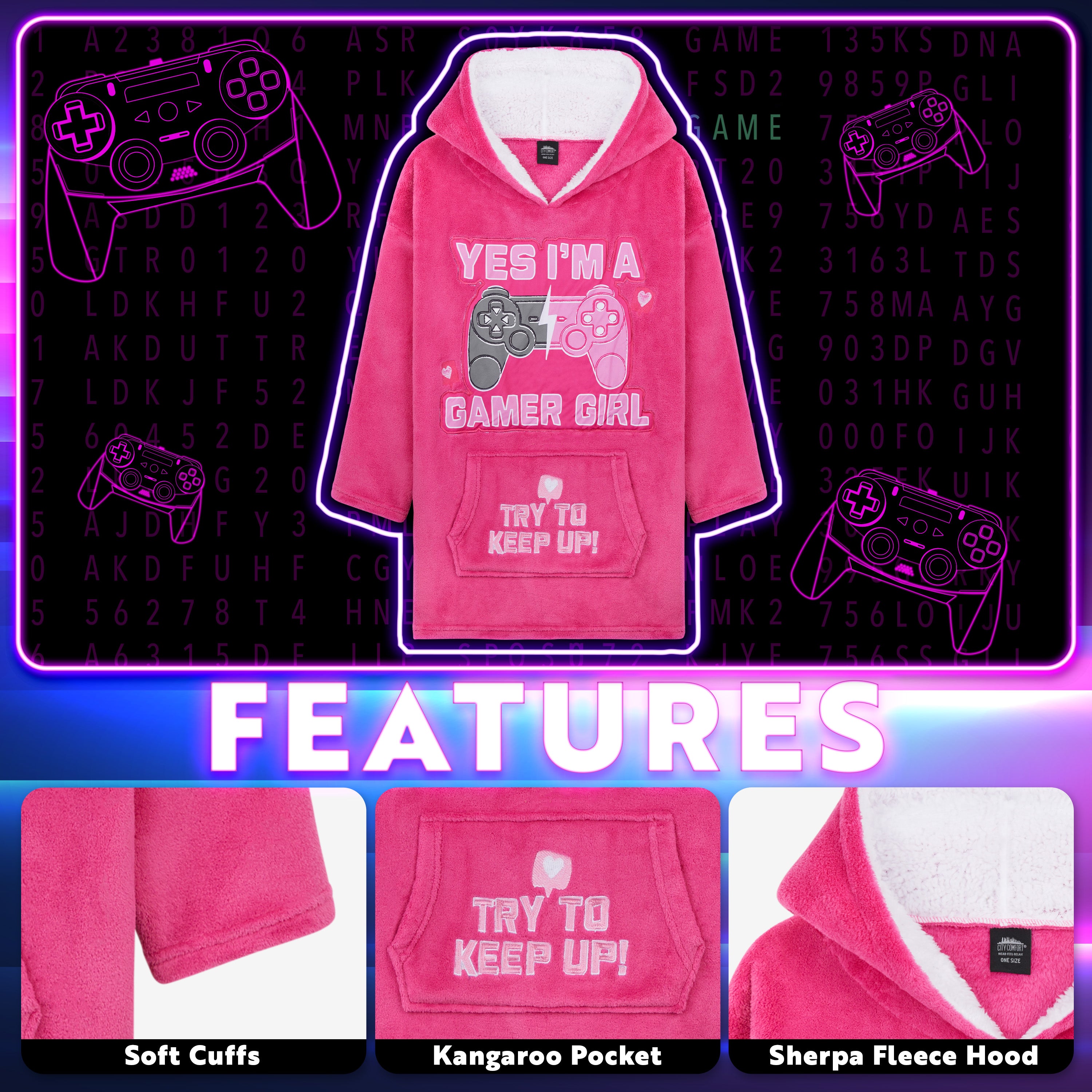 citycomfort-sweat-plaid-enfant-rose-polaire image 3
