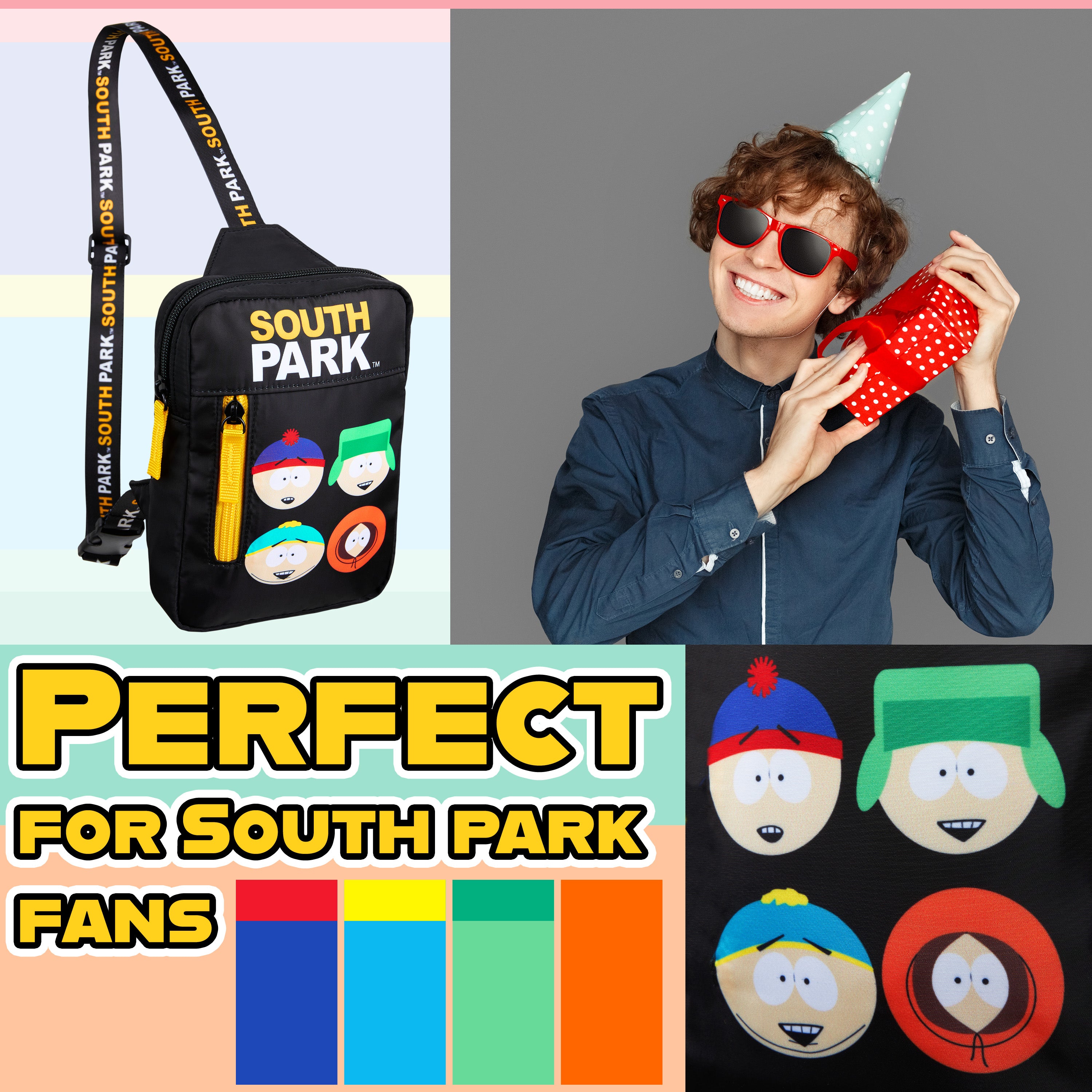 south-park-sac-bandouli-re-homme-eric-cartman-kenny-poches-zipp-es image 2