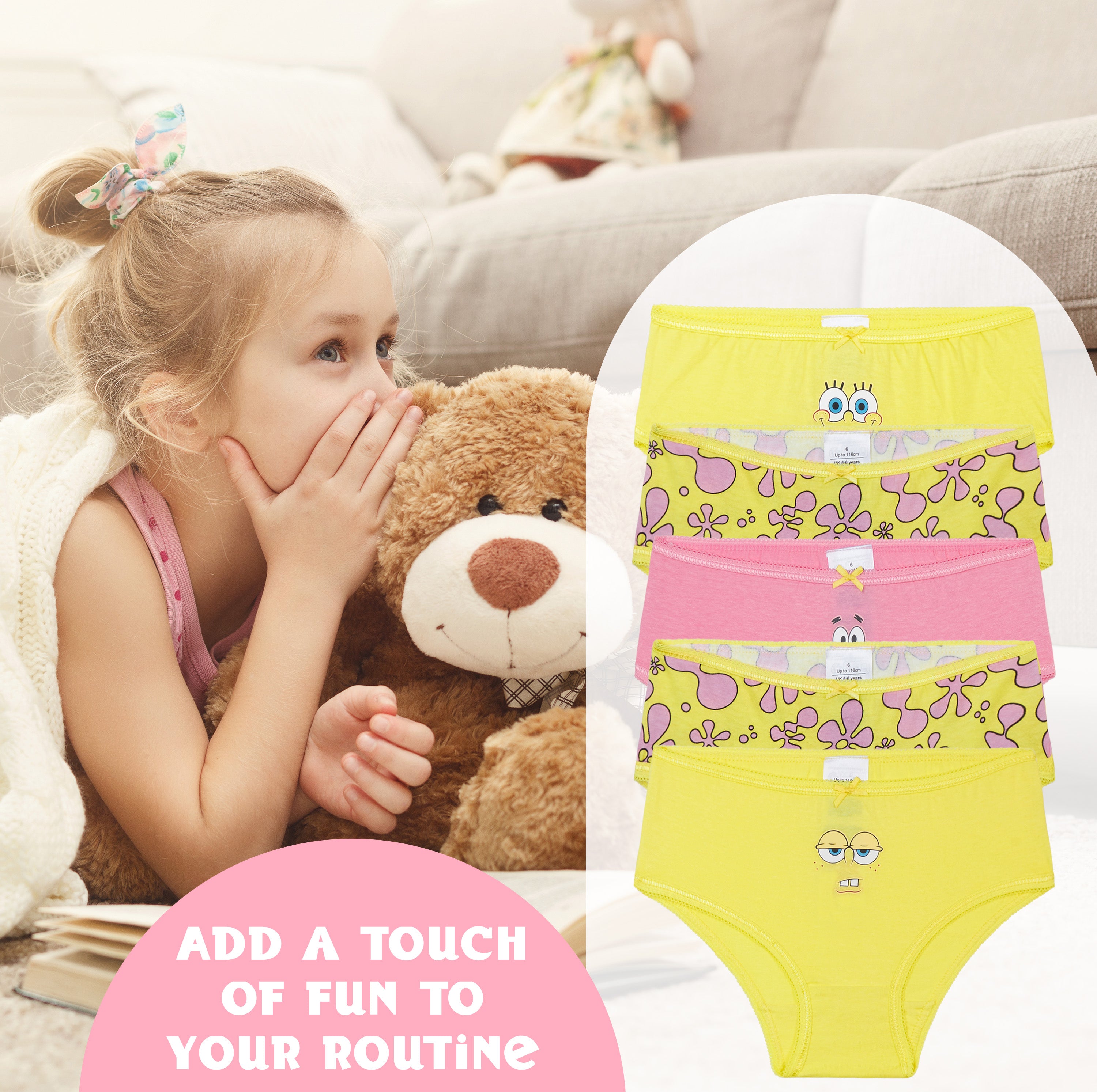bob-ponge-culotte-fille-coton-3-4-ans-lot image 2