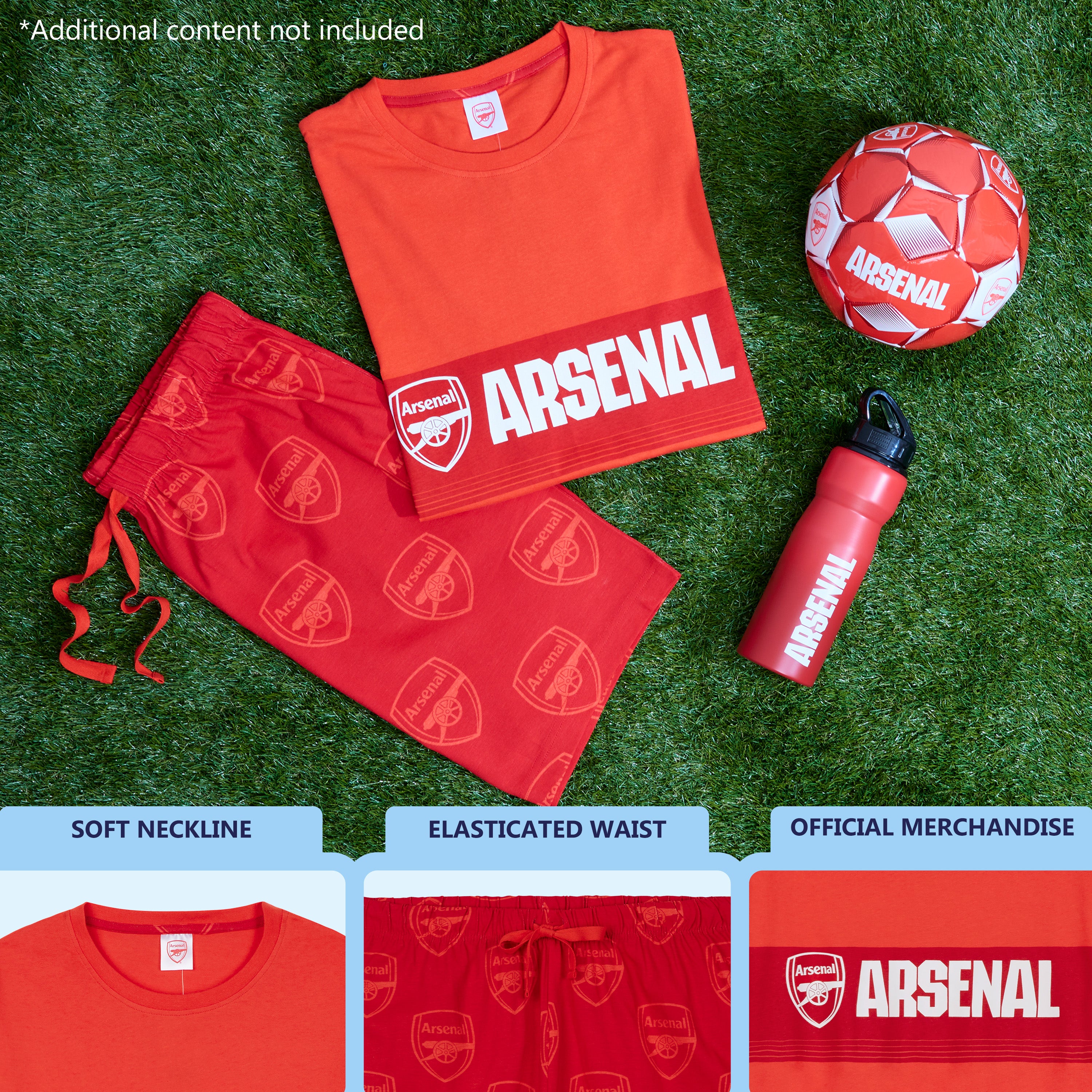 get-trend-arsenal-pyjama-court-homme-coton-rouge-taille-m image 5