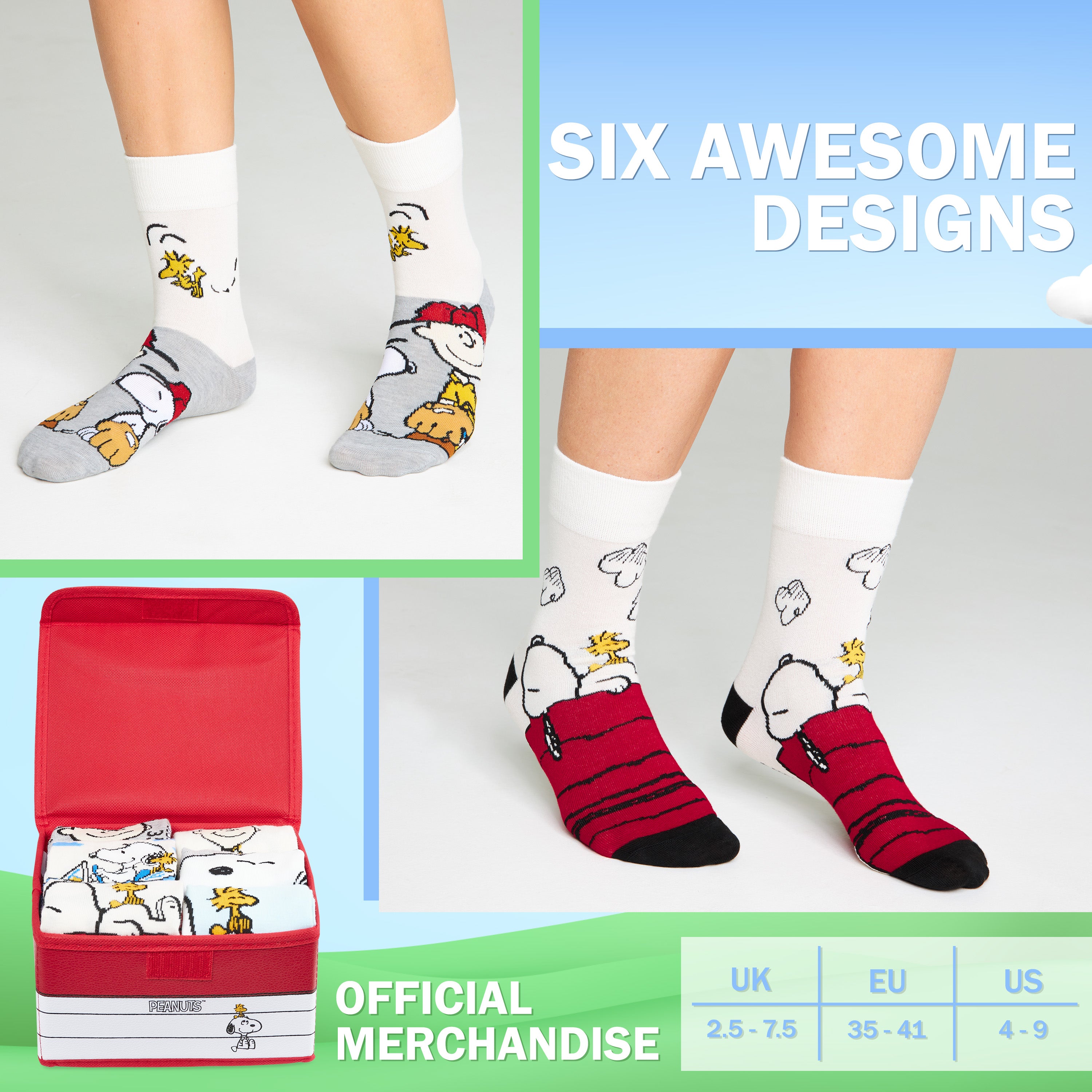 get-trend-snoopy-chaussettes-femme-mi-mollet-lot-6 image 6