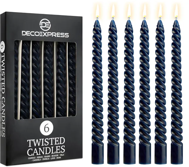deco-express-bougies-torsad-es-bleues-lot-6 image 1