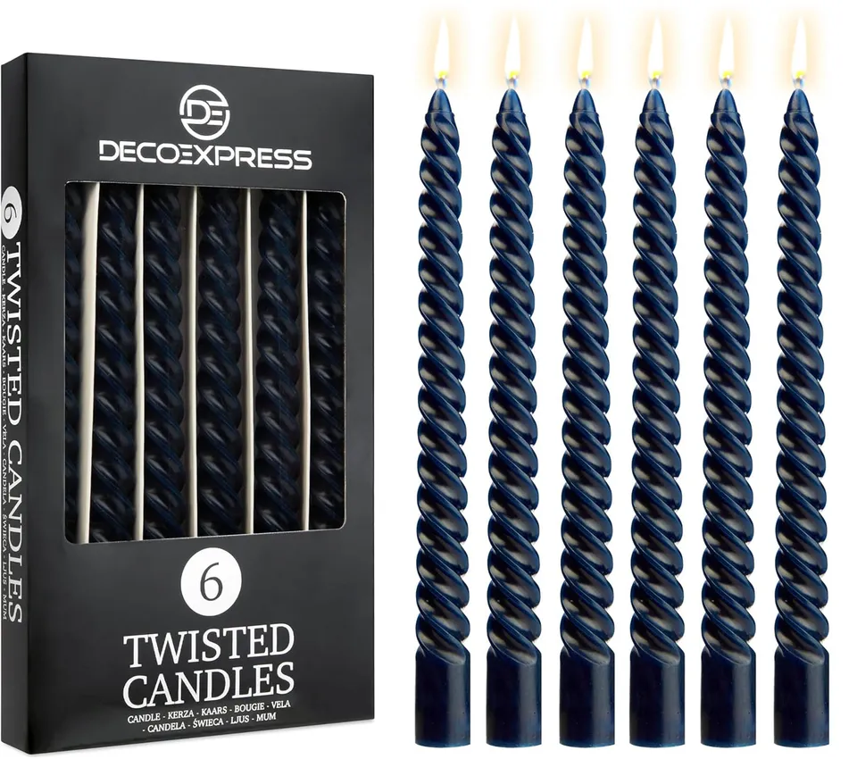 deco-express-bougies-torsad-es-bleues-lot-6 image 1