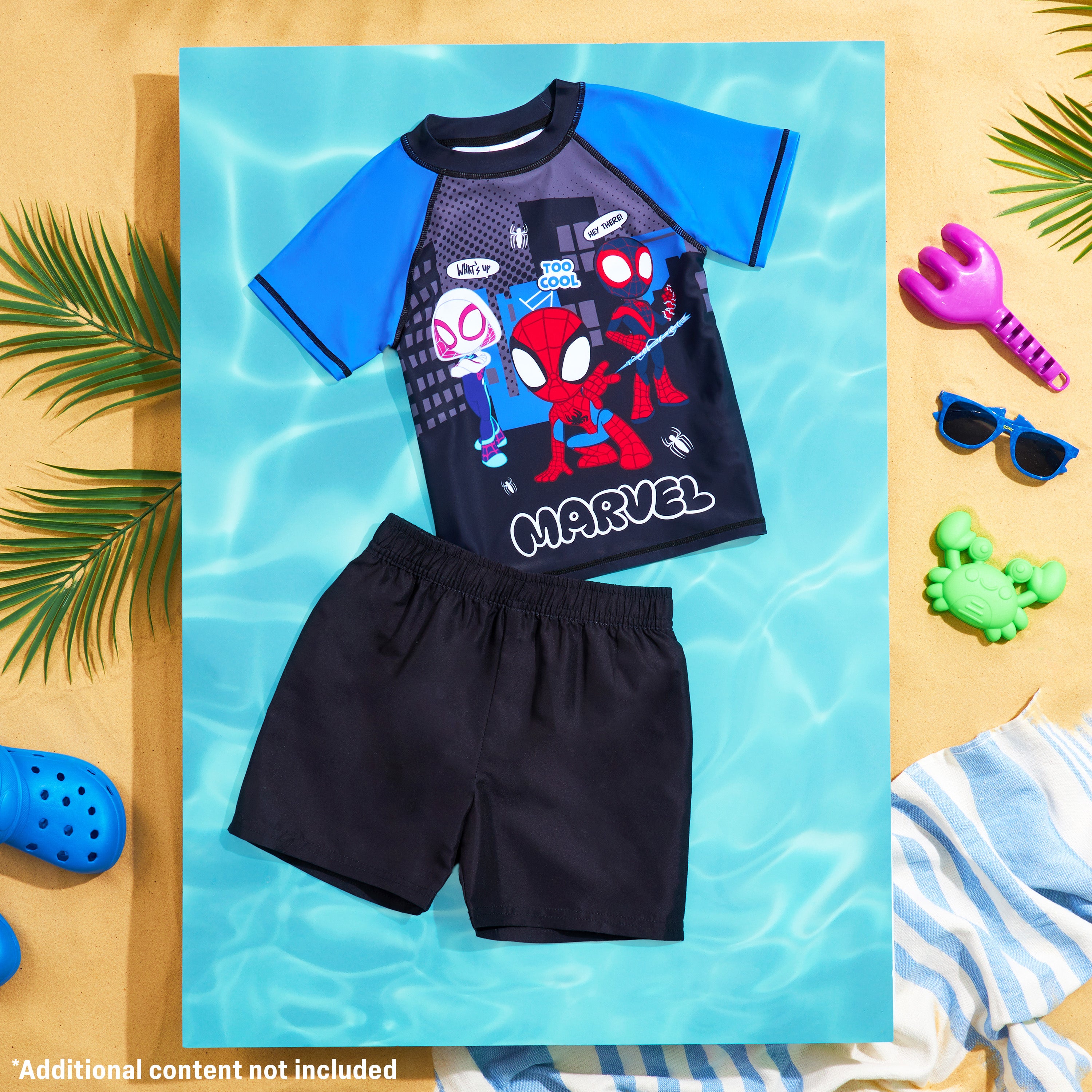 marvel-spiderman-maillot-bain-gar-on-2-pi-ces-short-rashguard image 5