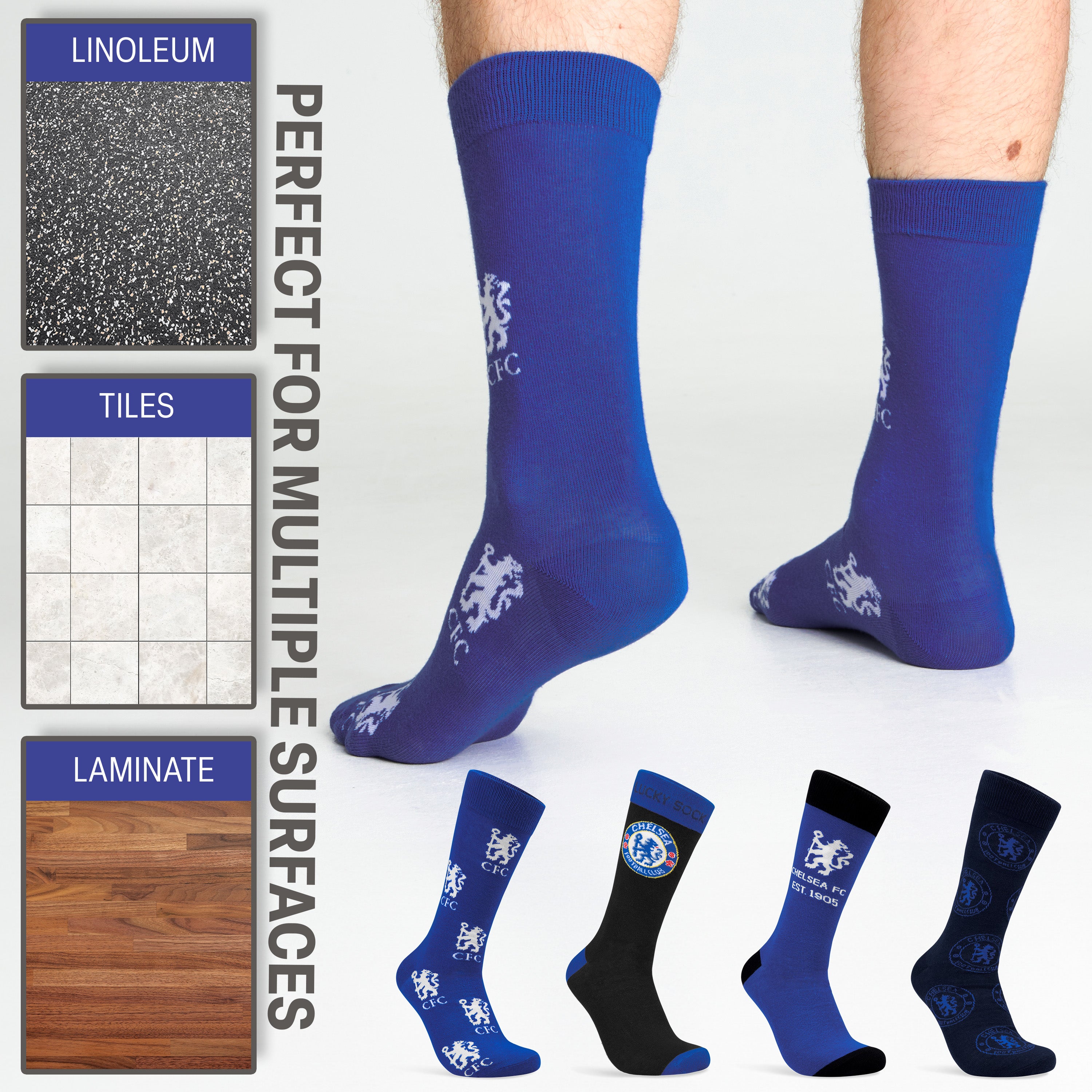 chelsea-fc-chaussettes-homme-lot-de-4-coton-supporters image 6