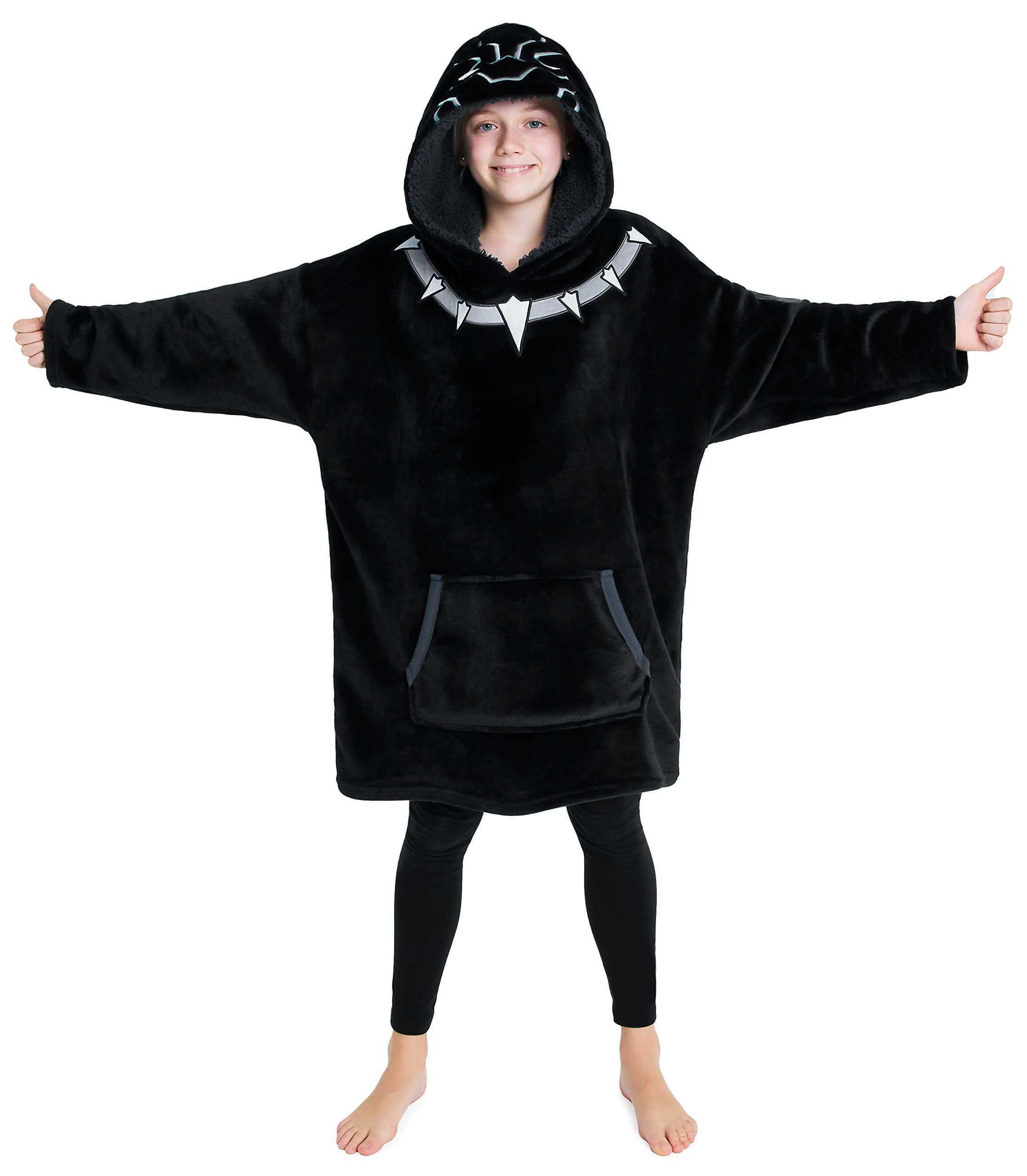 marvel-avengers-sweat-capuche-enfant-black-panther-plaid-polaire image 1