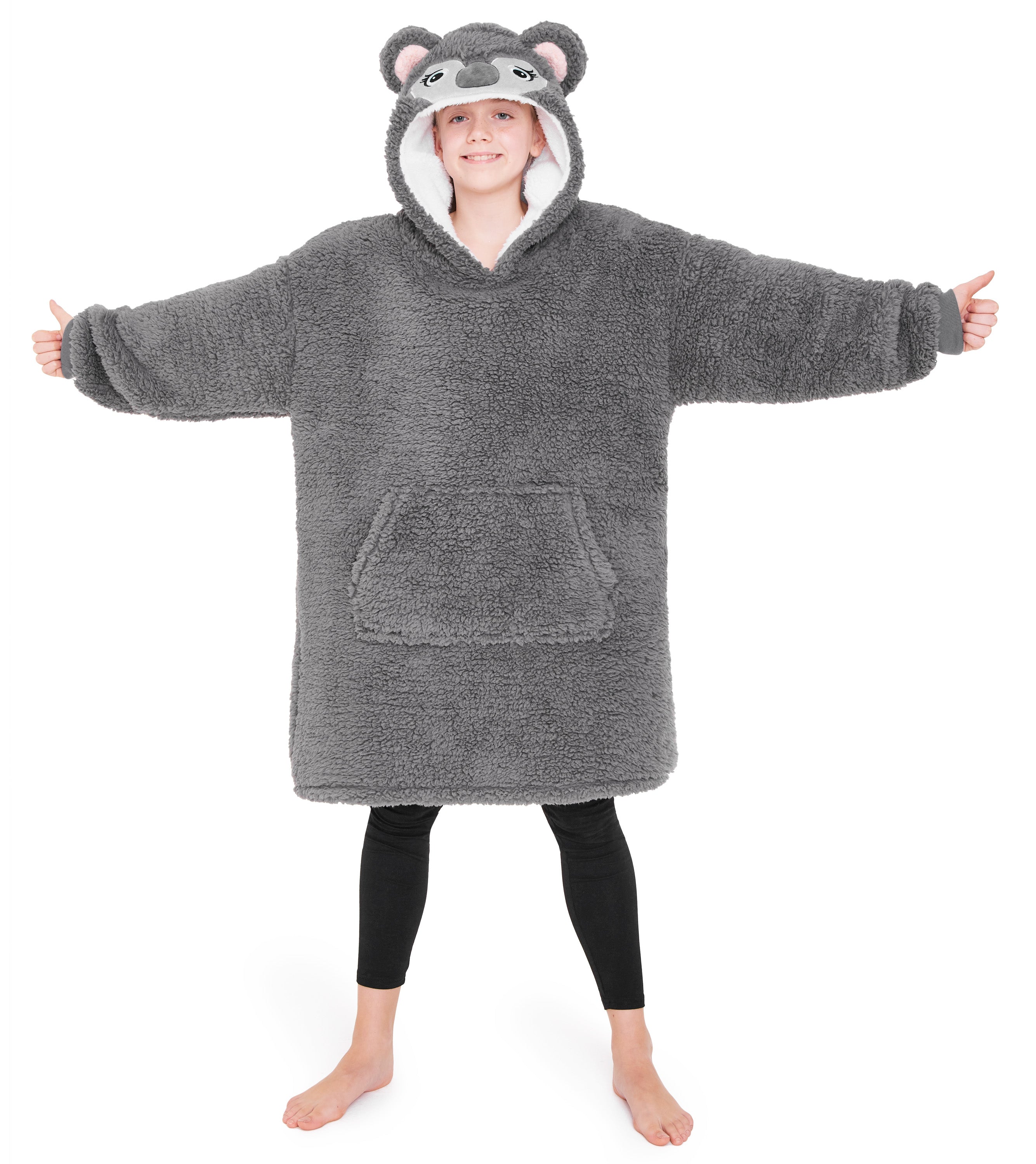 citycomfort-girls-sweat-plaid-enfant-polaire-oversize-capuche image 1
