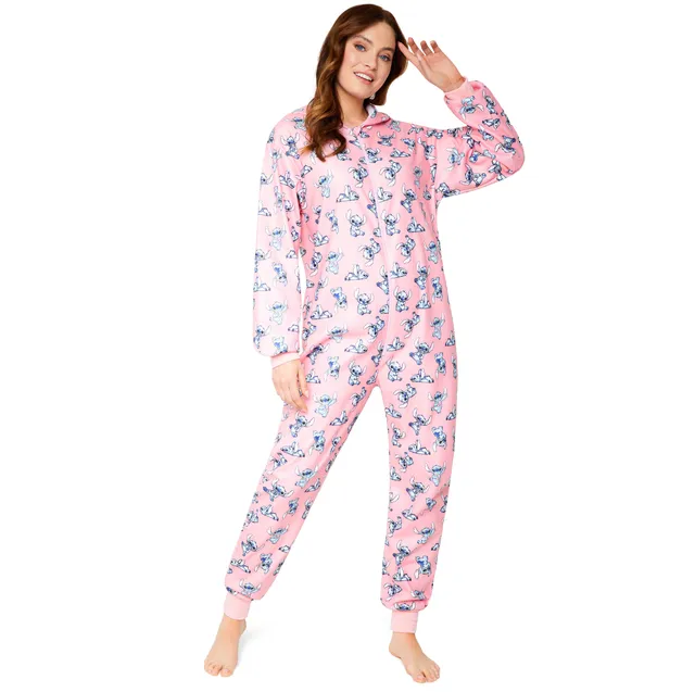 disney-stitch-combinaison-pyjama-femme-s-rose-polaire image 1