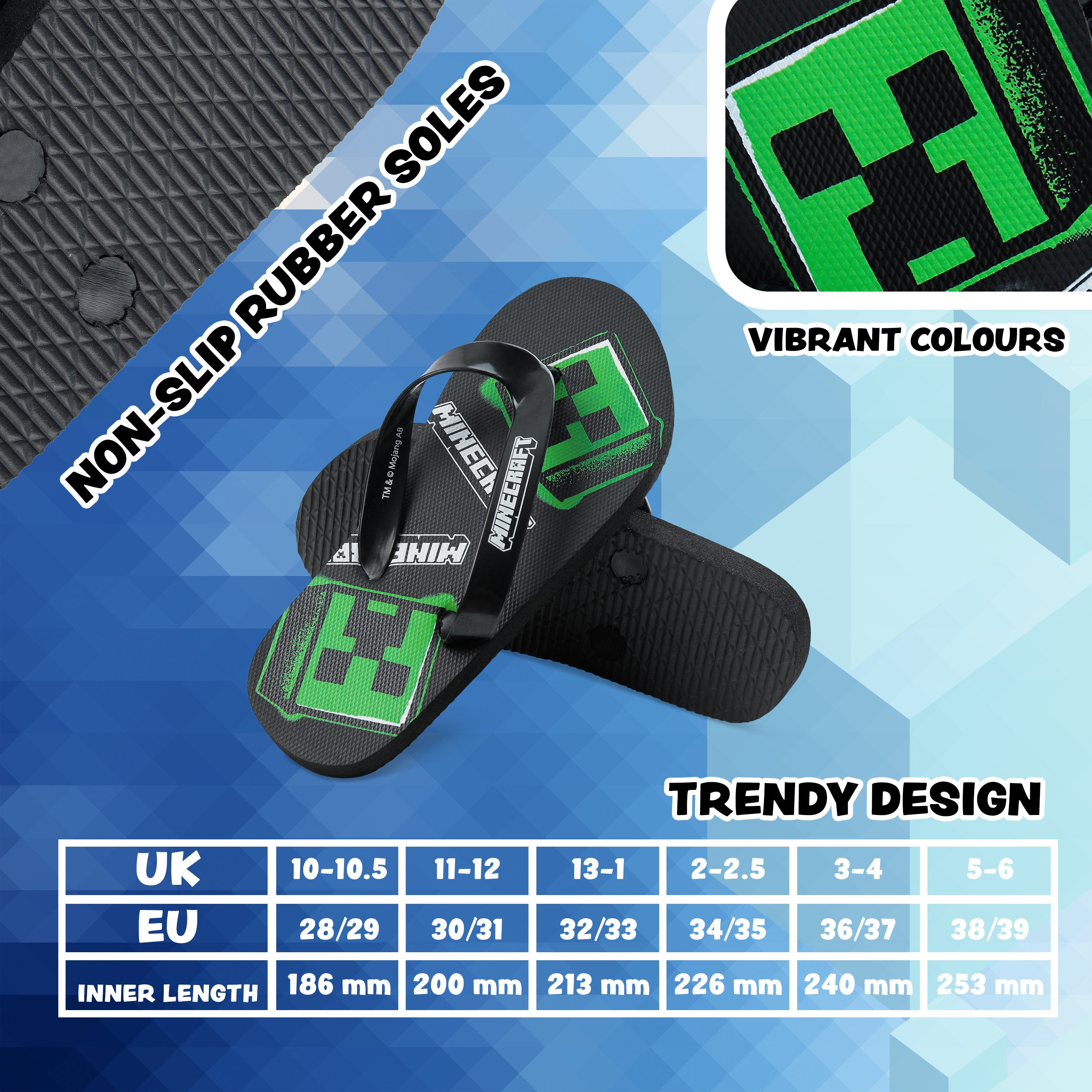 get-trend-minecraft-claquettes-gar-on-creeper-3-4-uk image 5