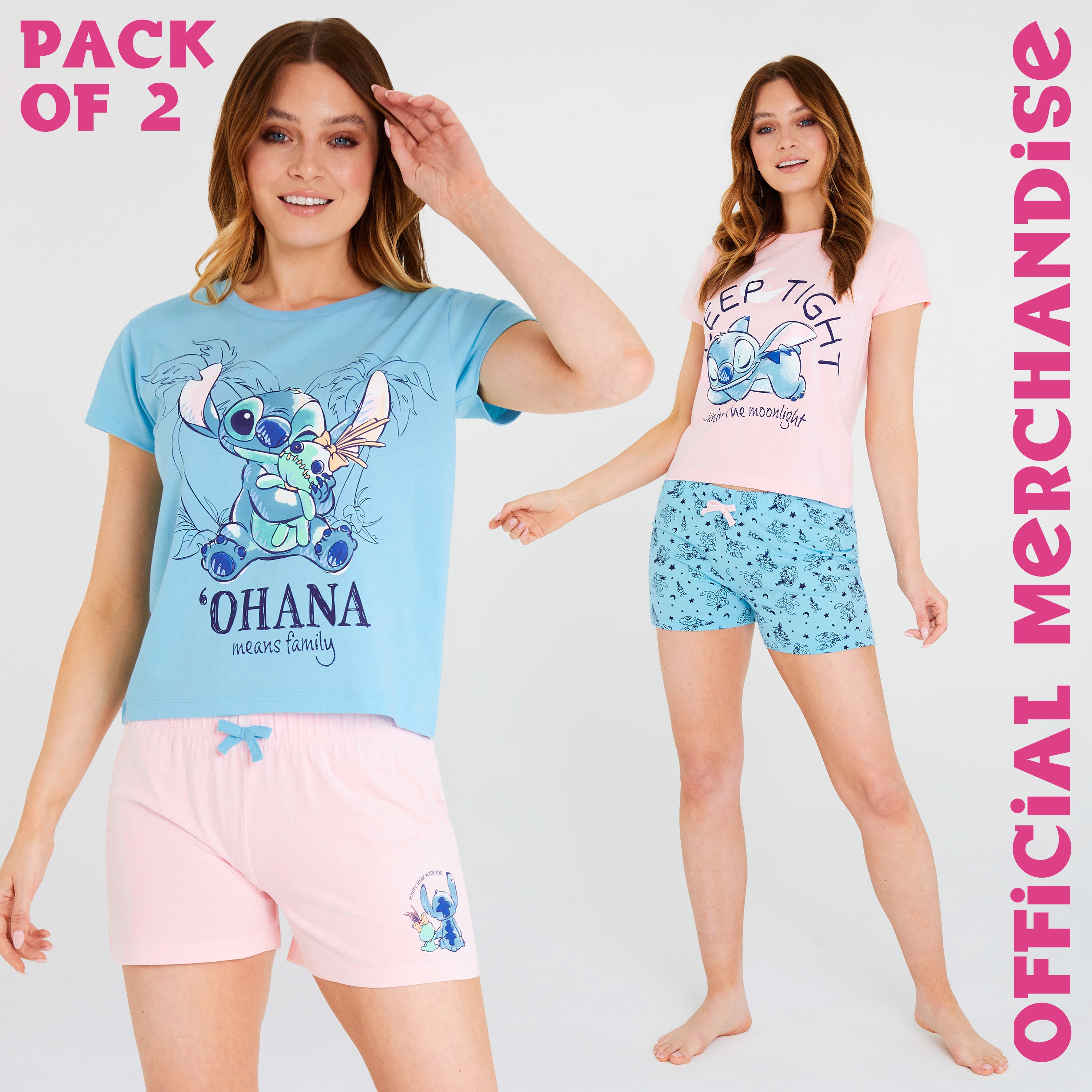 disney-stitch-pyjama-femme-manches-courtes-lot-de-2 image 4