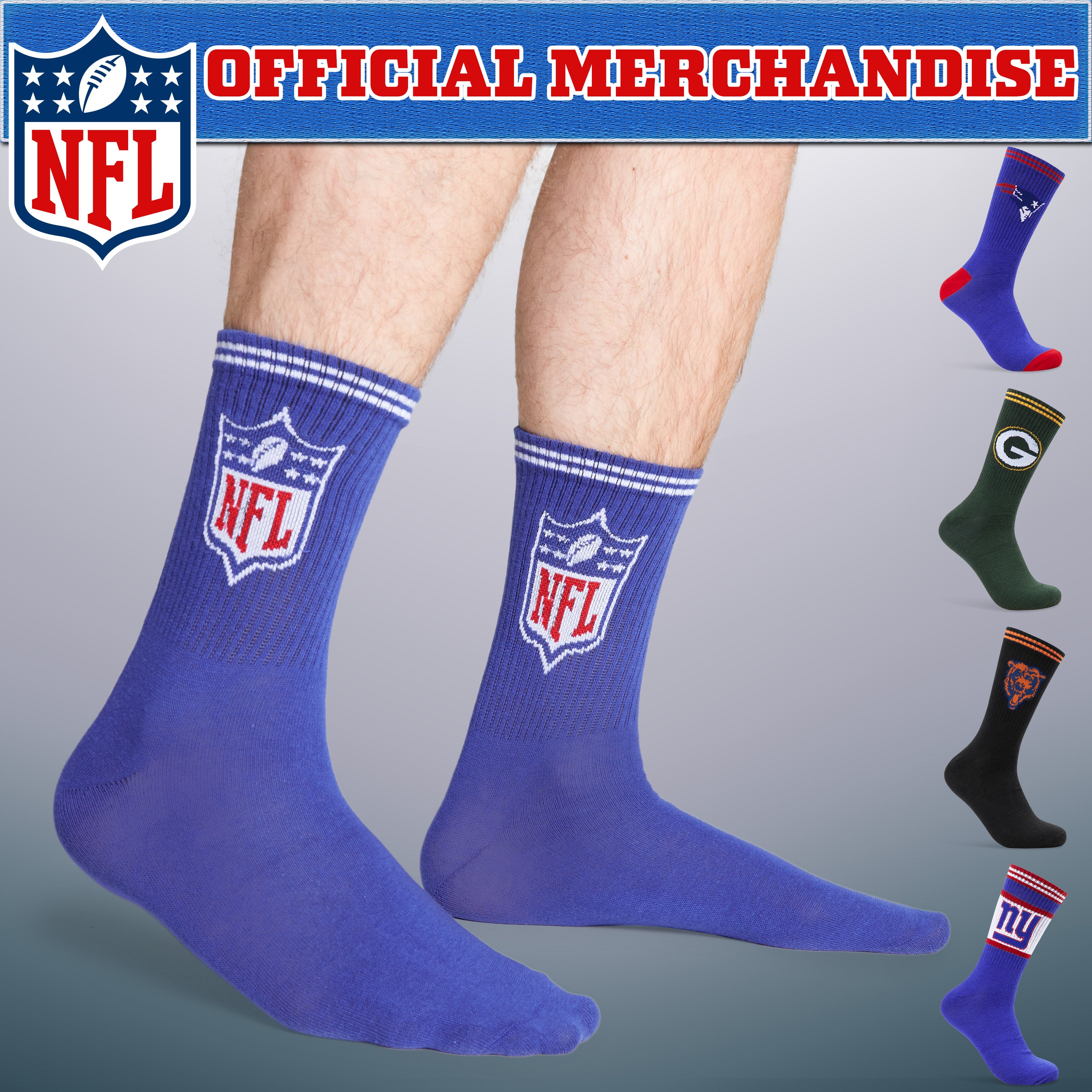 nfl-chaussettes-mi-mollet-coton-lot-de-5-tailles-3-11 image 6