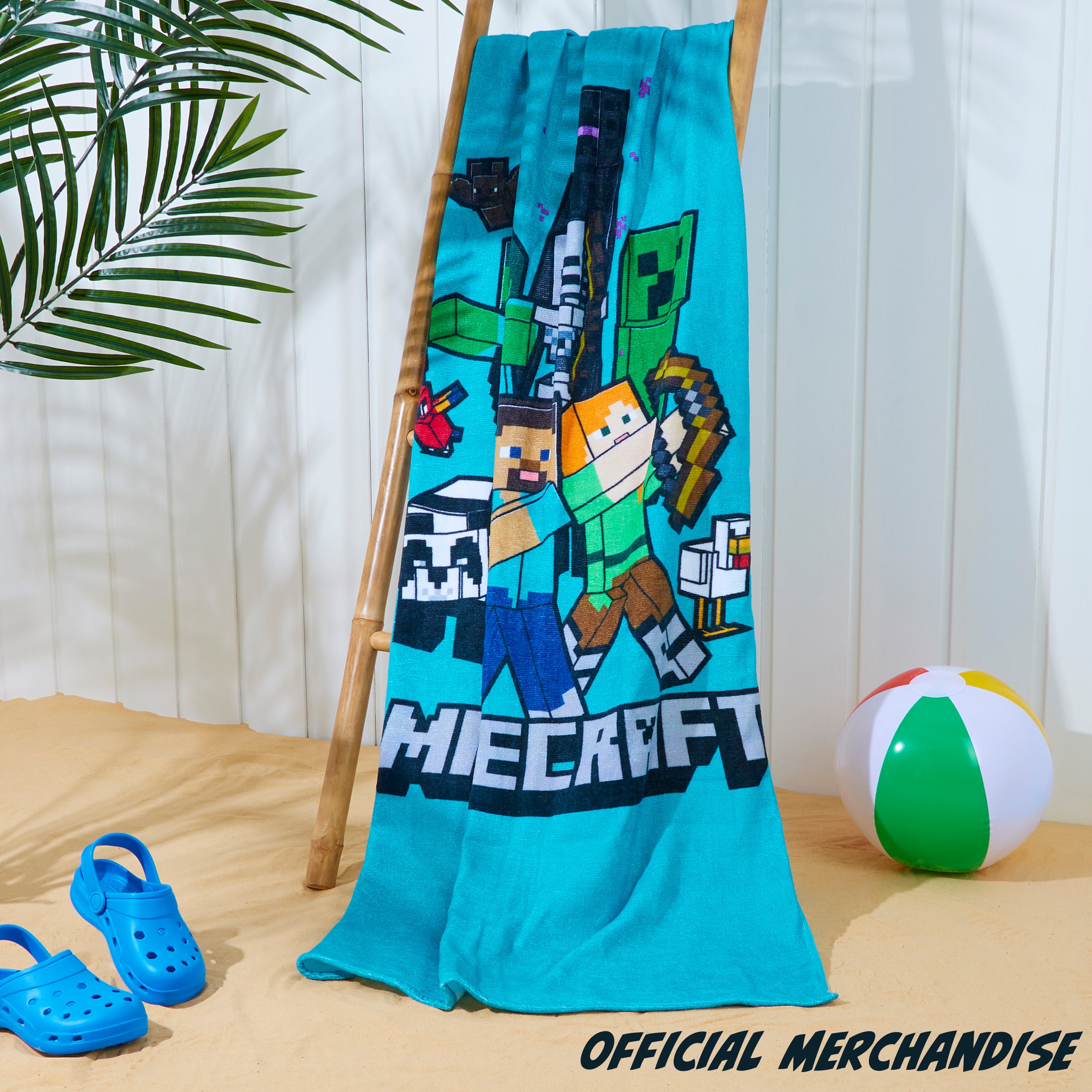 serviette-de-plage-minecraft-enfant-coton-70x140-cm image 5