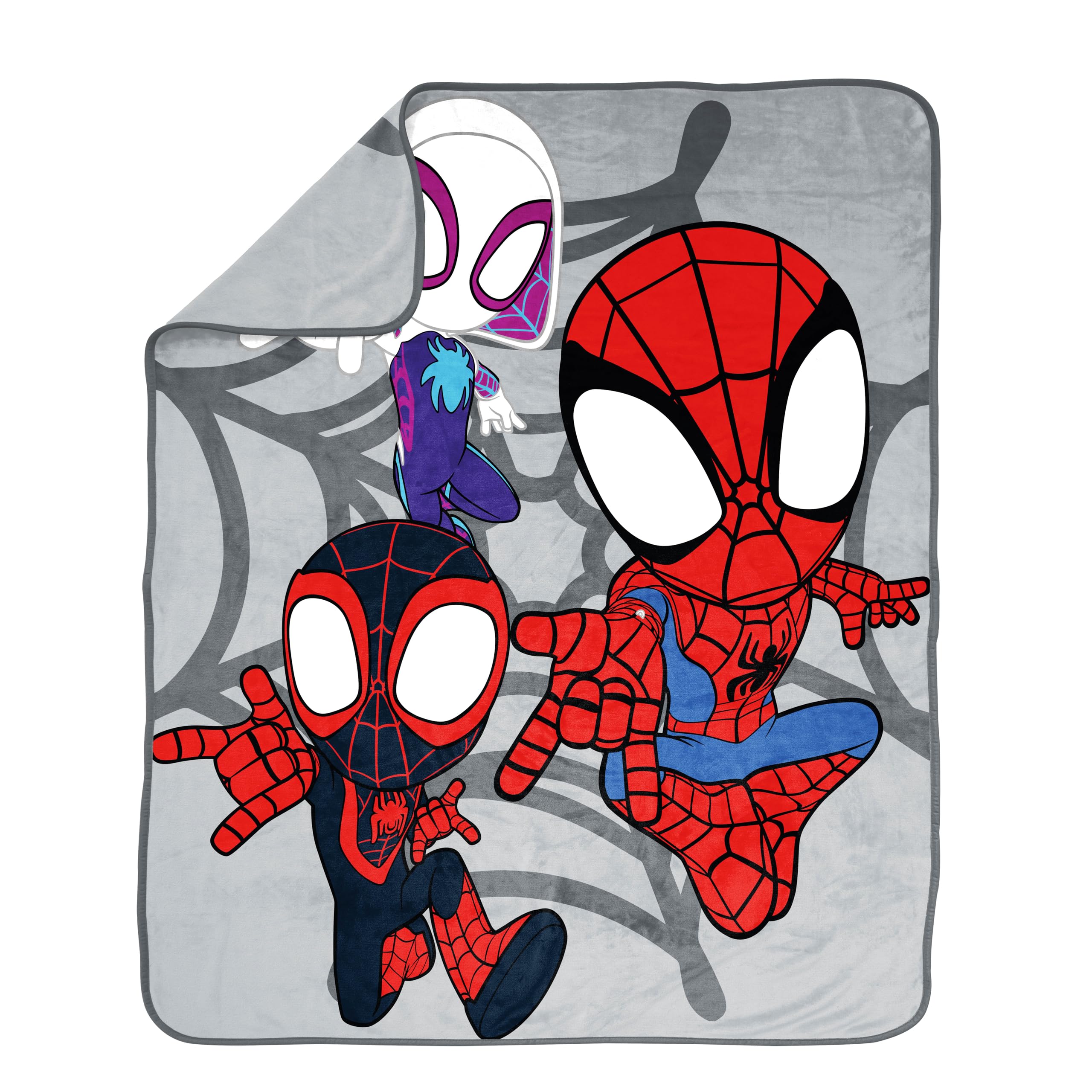 marvel-spidey-et-ses-amis-plaid-polaire-gris-130x150-cm-miles-morales image 2