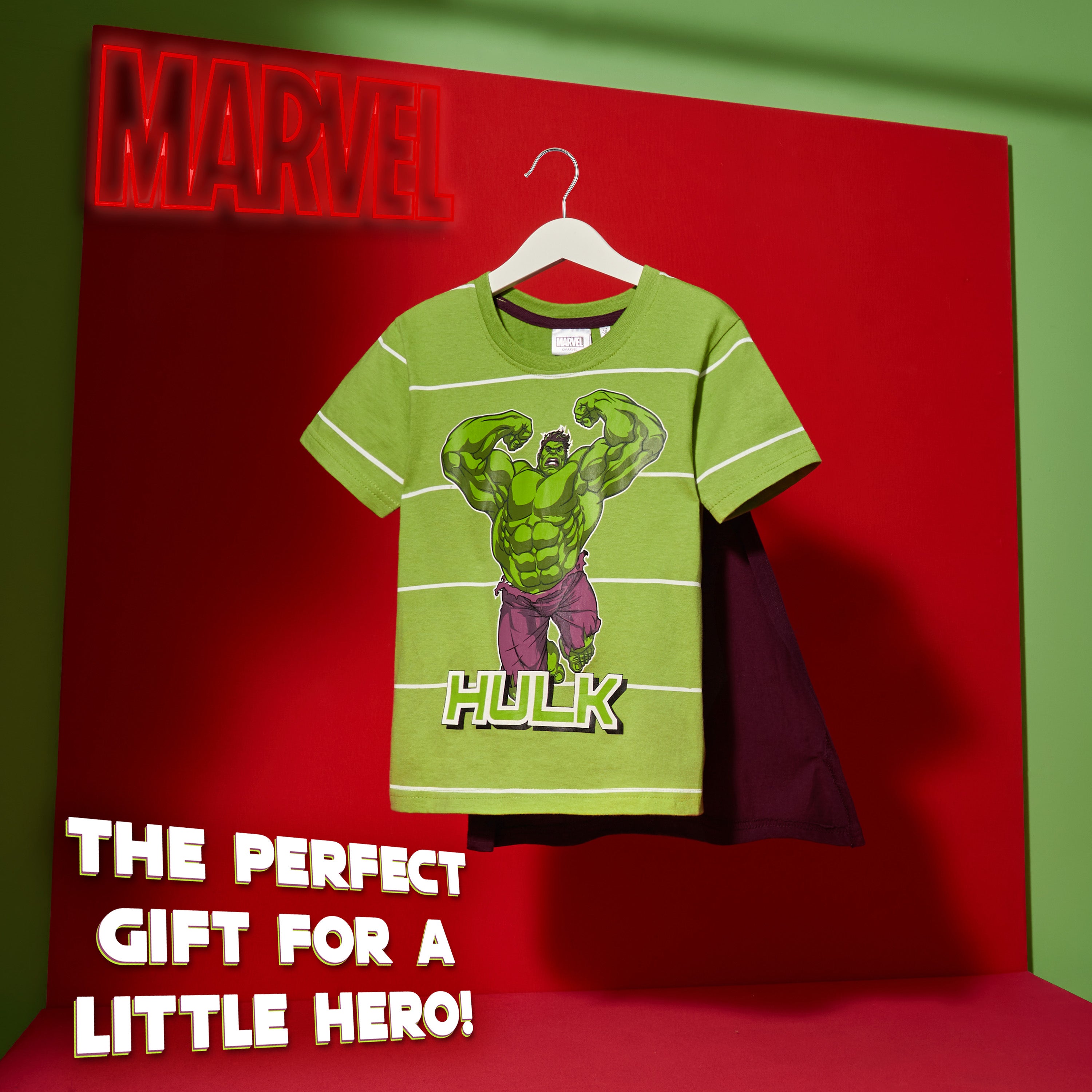 marvel-t-shirt-gar-on-avec-cape-coton-hulk-11-12-ans image 2