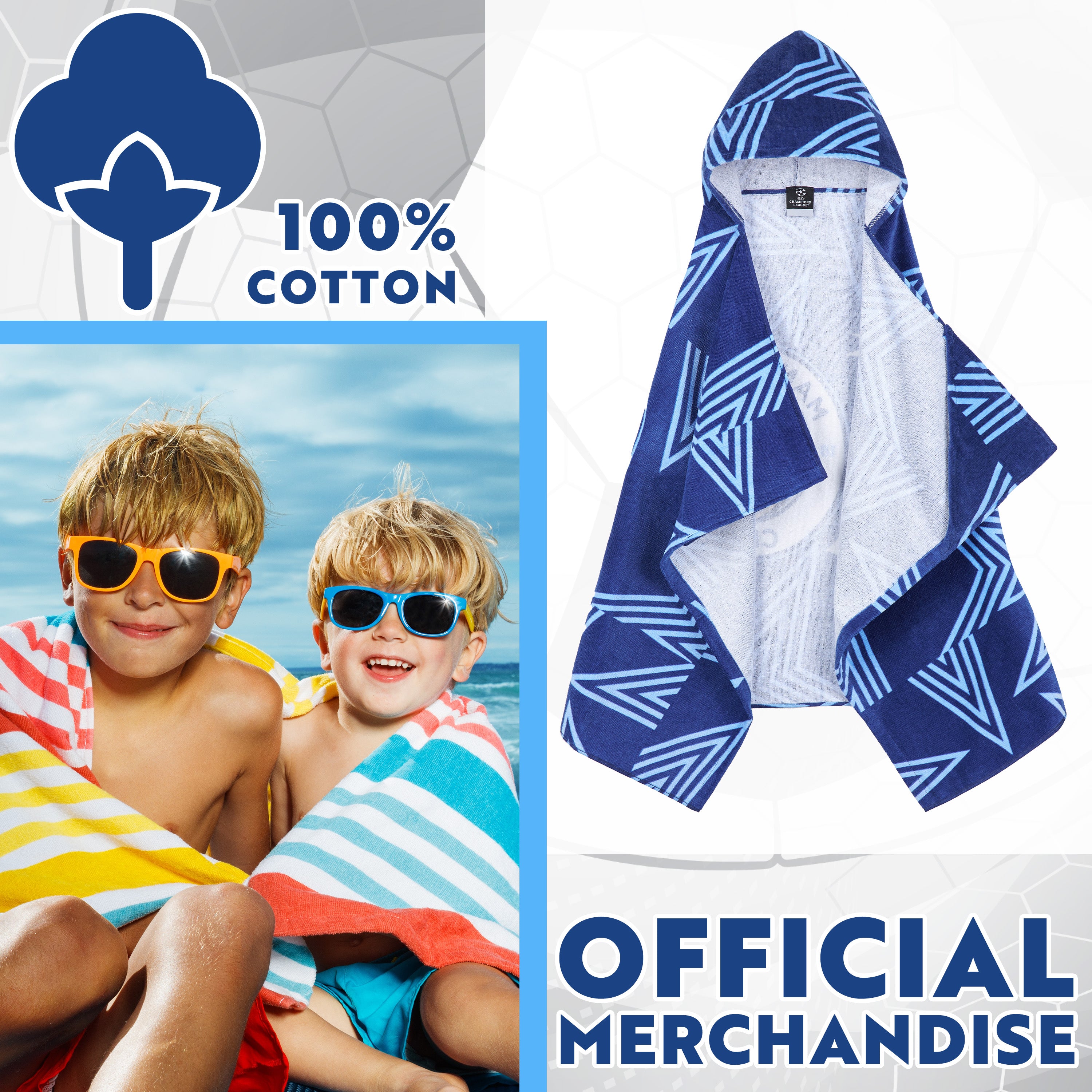 manchester-city-poncho-serviette-capuche-enfant image 3