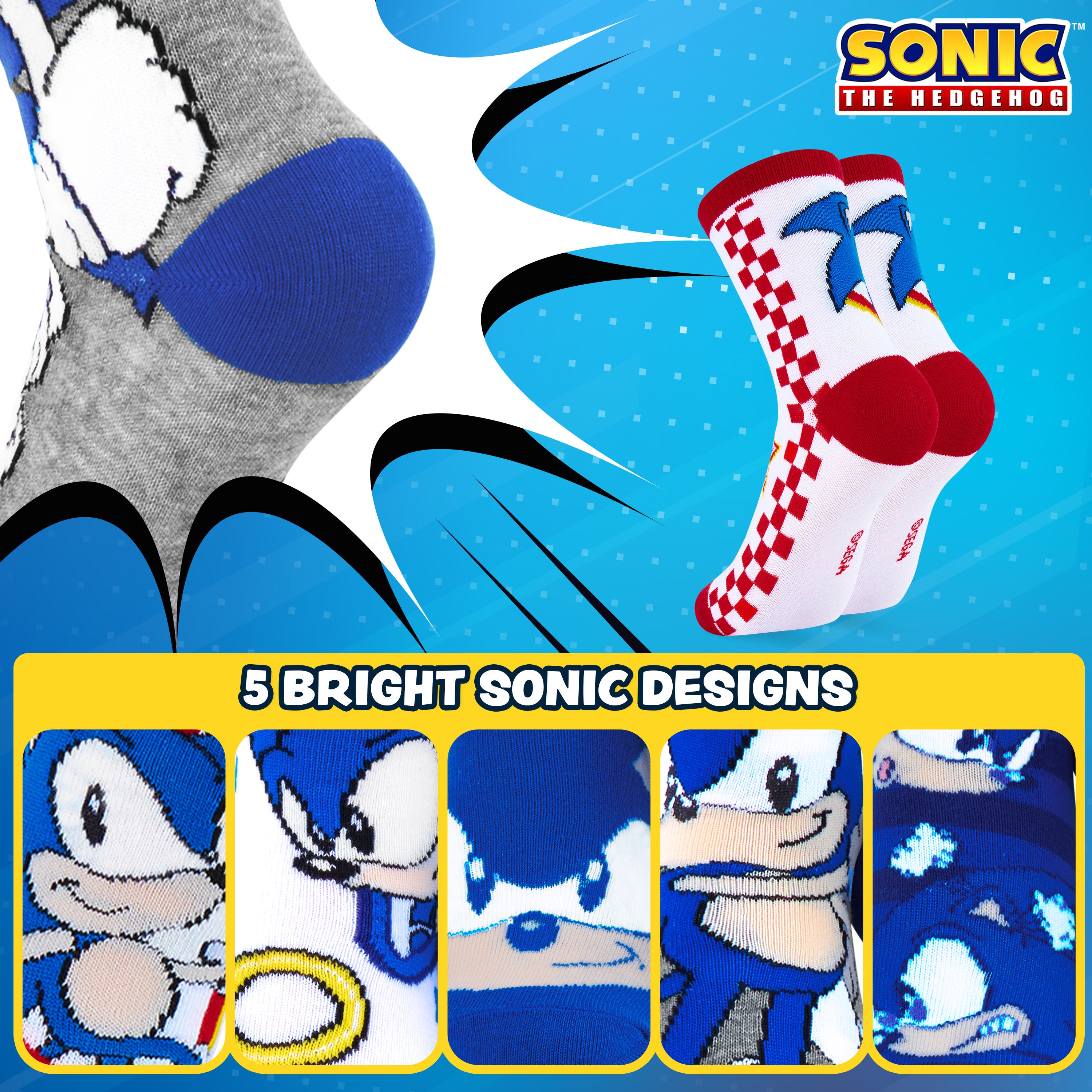 get-trend-sonic-chaussettes-gar-on-coton-lot-de-5 image 4