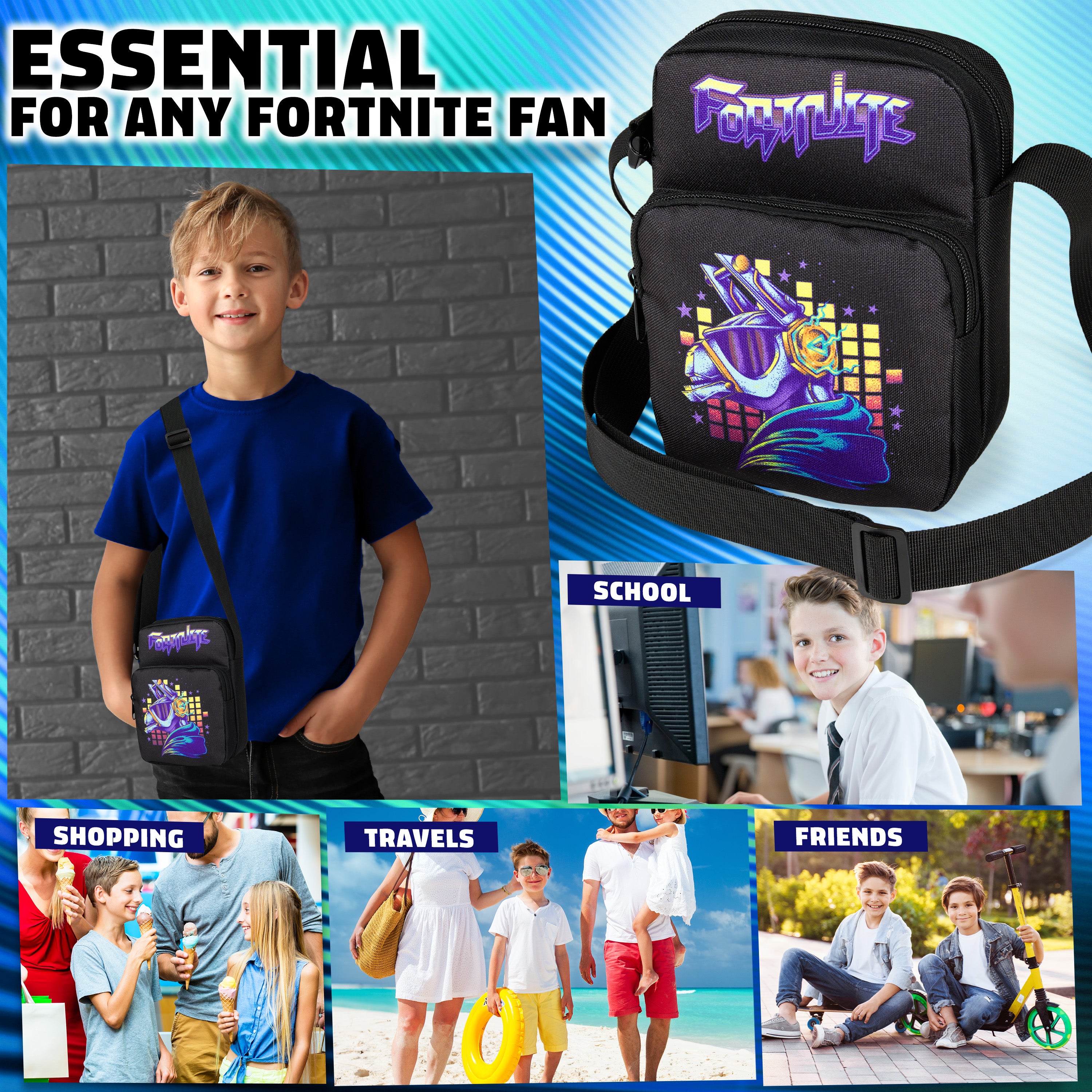 fortnite-sac-bandouli-re-gar-on-crossbody-voyage-noir image 2