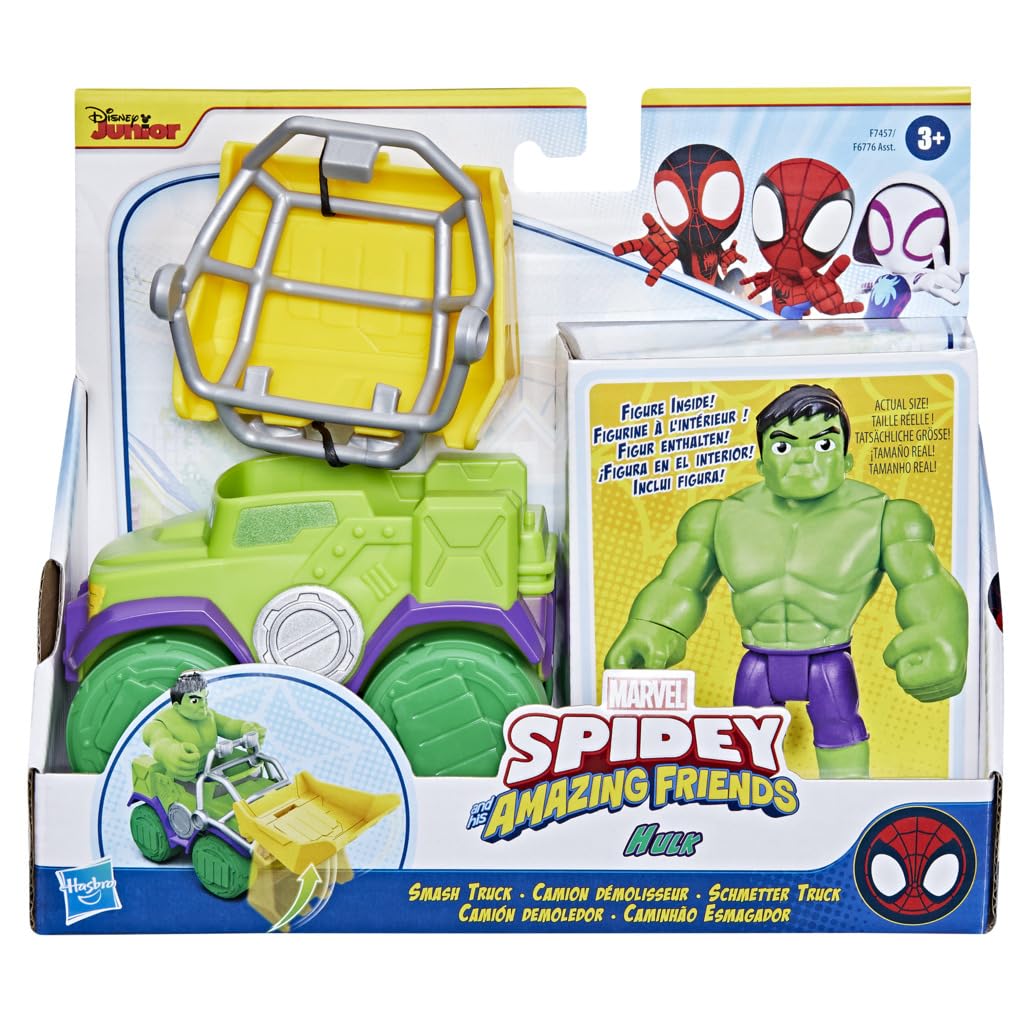 marvel-toys-spidey-hulk-camion-d-molisseur-figurine-10-cm-vert image 2