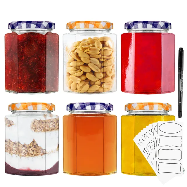 deco-express-bocaux-verre-250-ml-lot-6-couvercles-hermetiques image 1