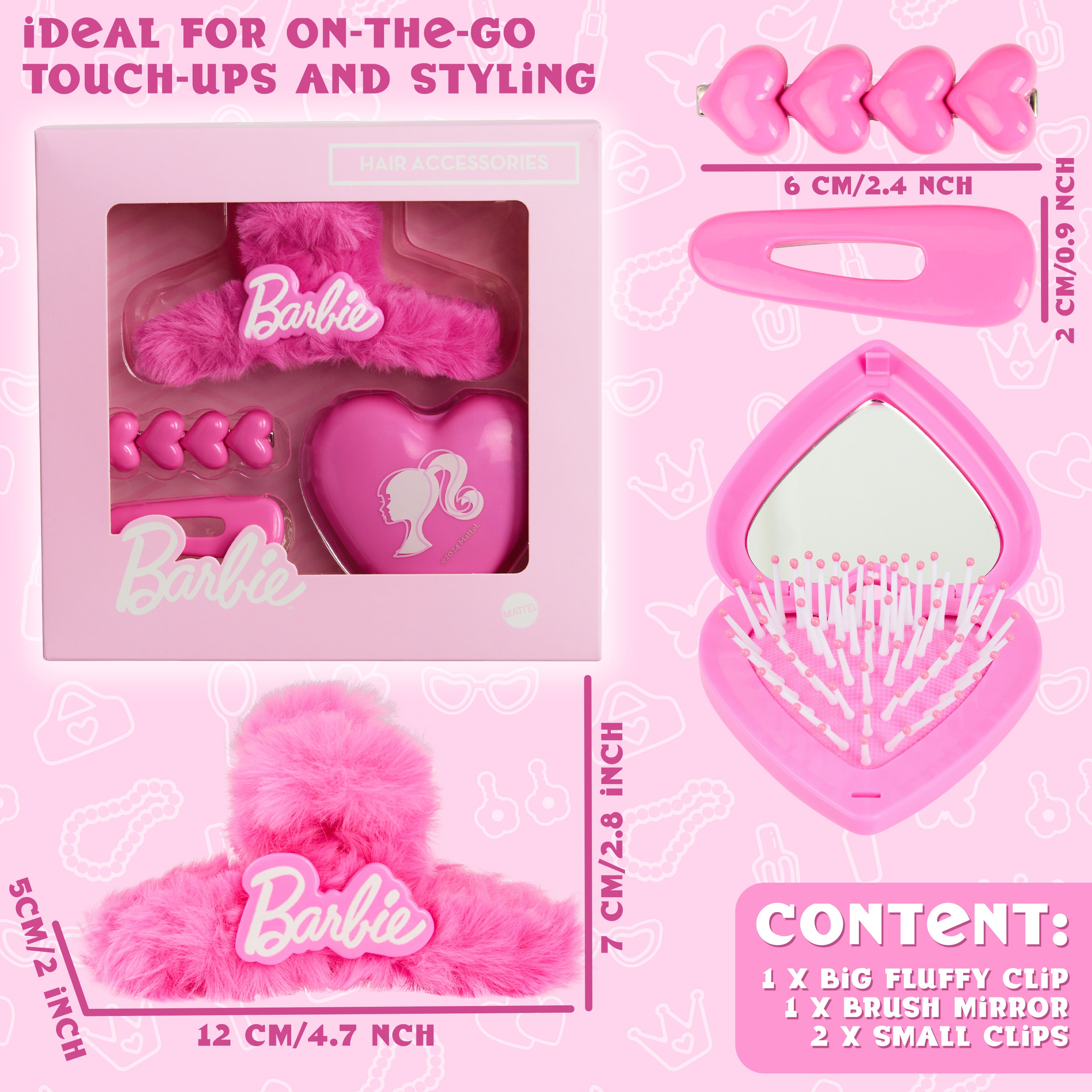 barbie-girls-set-coiffure-pince-crabe-brosse-miroir image 6