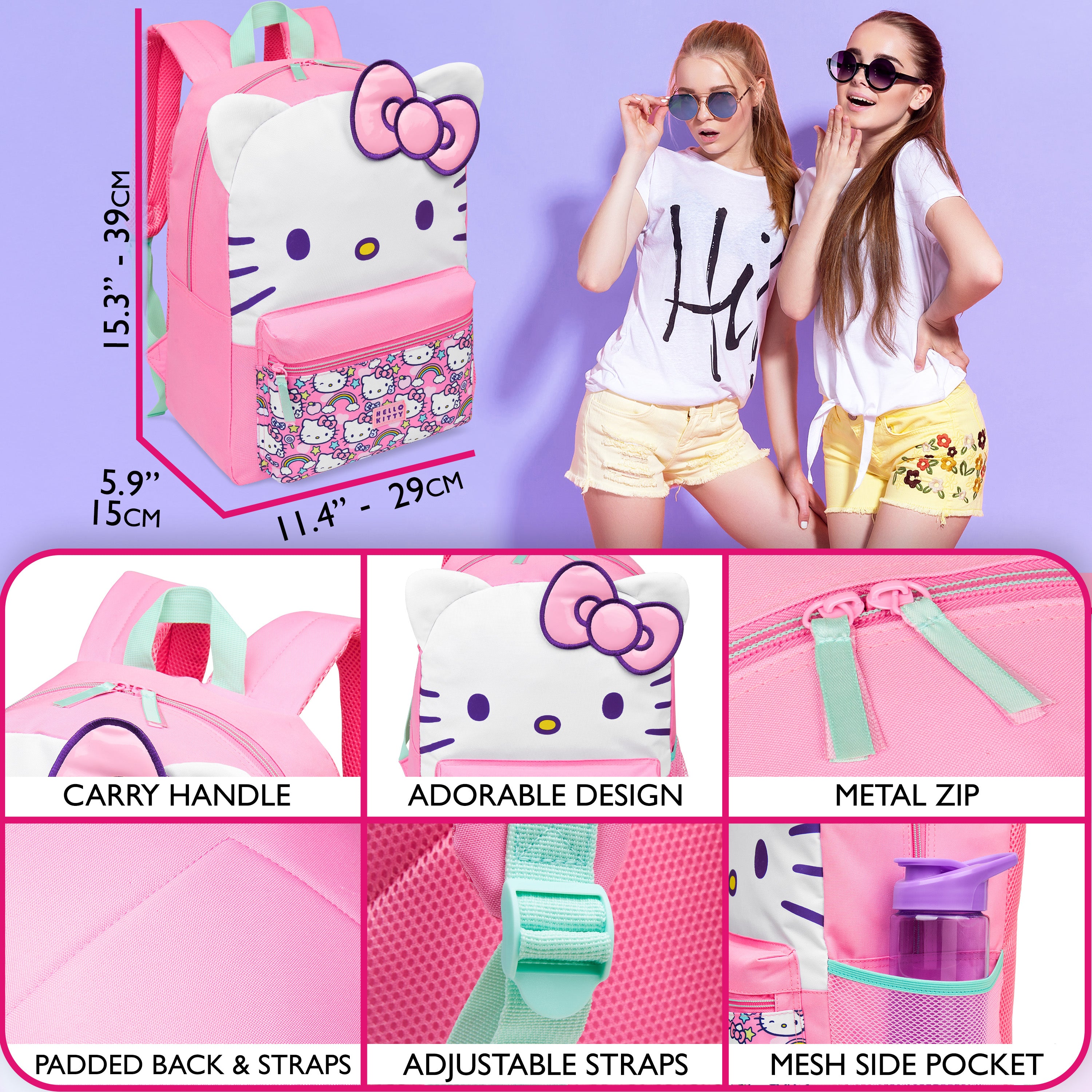 hello-kitty-sanrio-sac-dos-fille-cole-l-ger-rose image 6