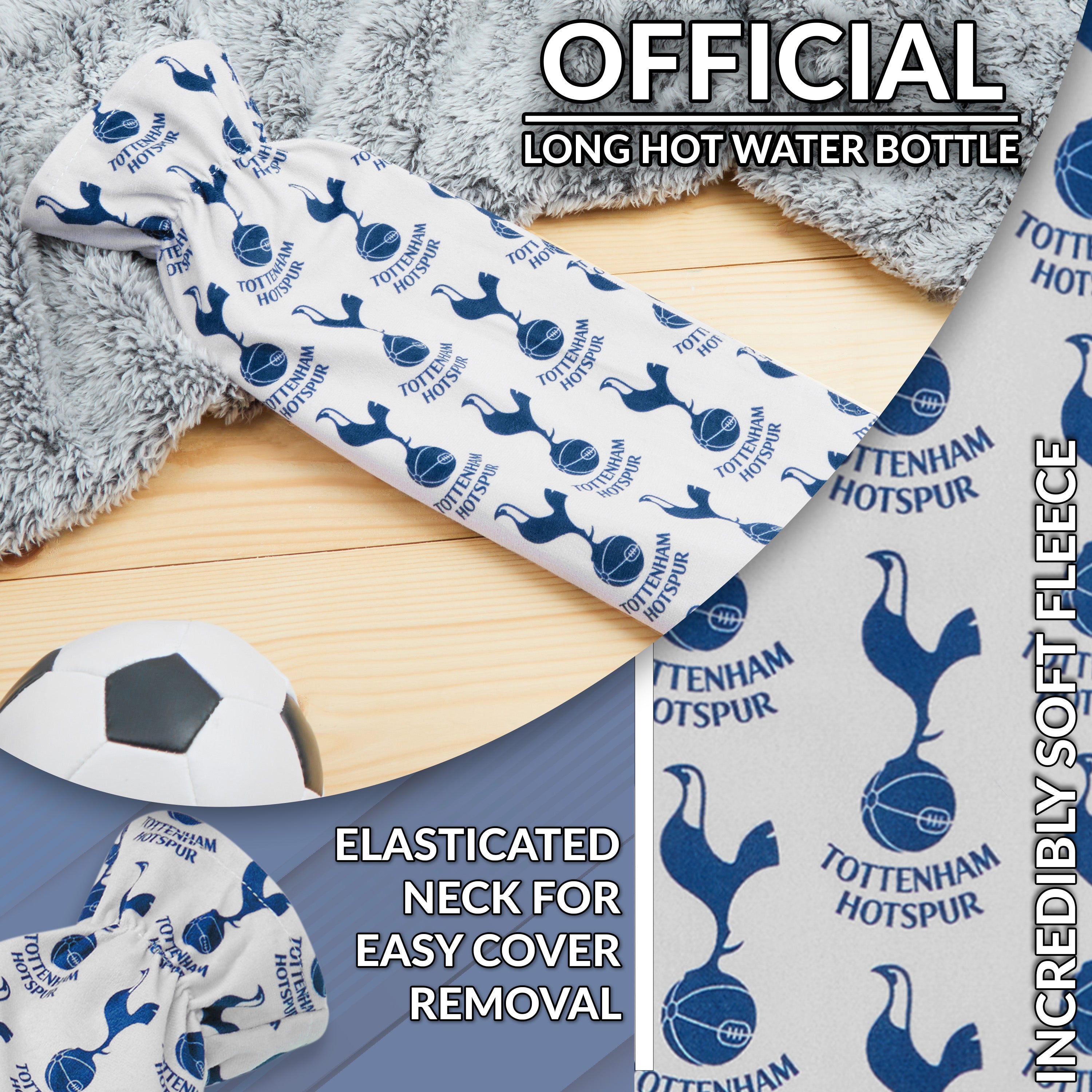 tottenham-hotspur-bouillotte-longue-2l-housse-douce-blanc-marine image 4