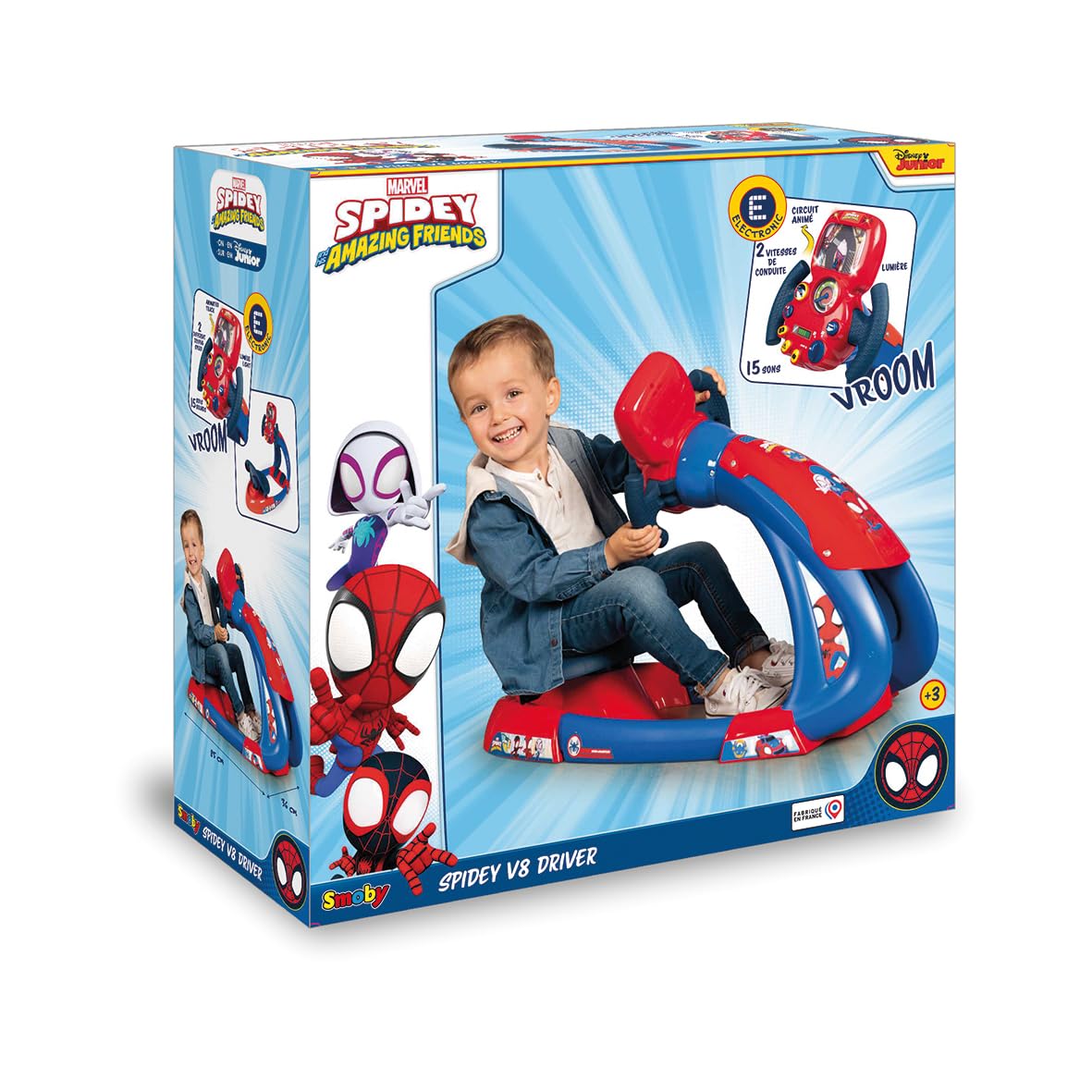 smoby-spidey-v8-driver-simulateur-conduite-enfant-3-ans-sons-lumires image 7