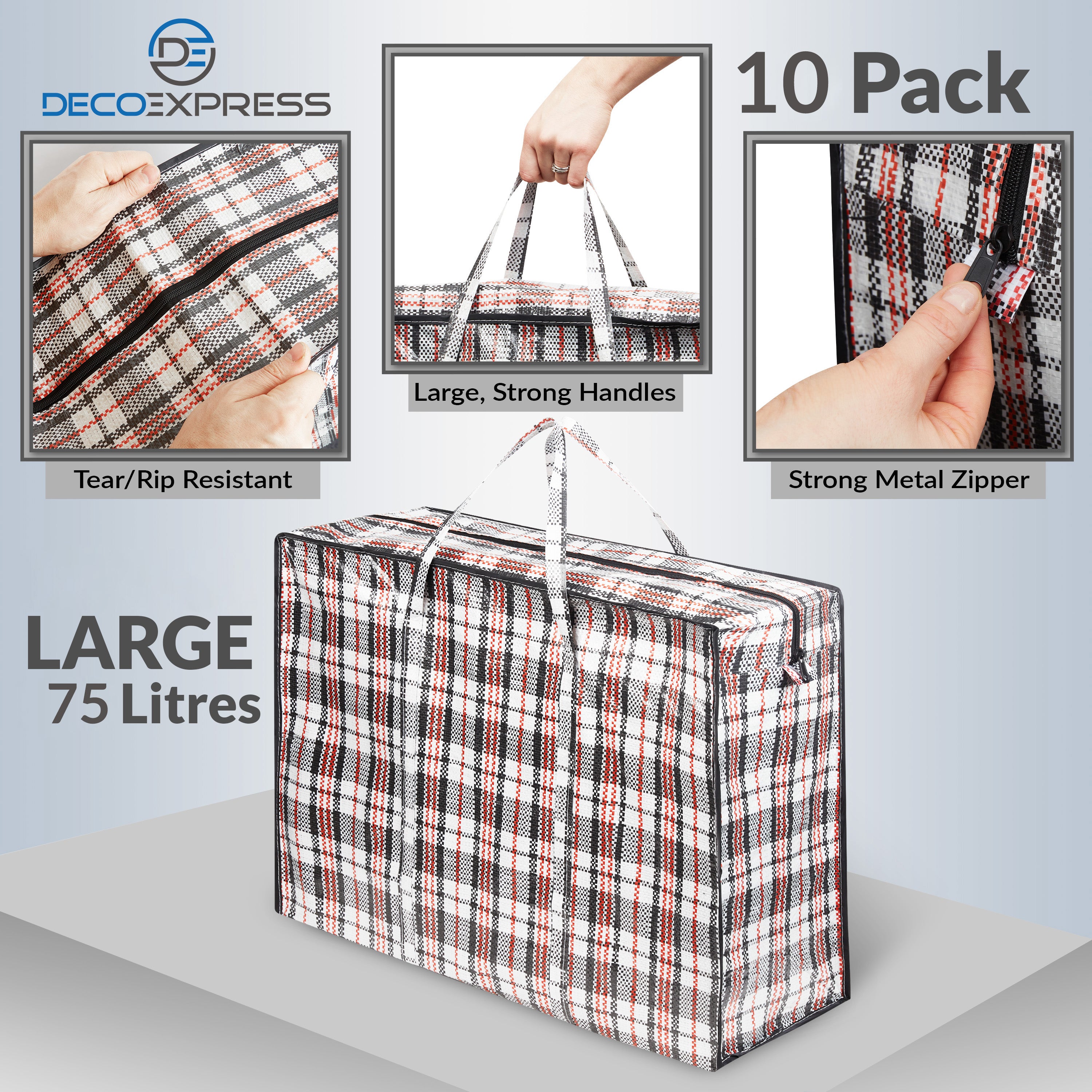 get-trend-sacs-de-rangement-zipp-s-nylon-lot-de-10 image 5