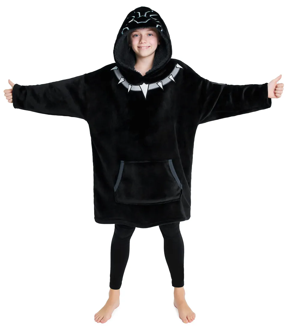 marvel-avengers-sweat-capuche-enfant-black-panther-plaid-polaire image 1