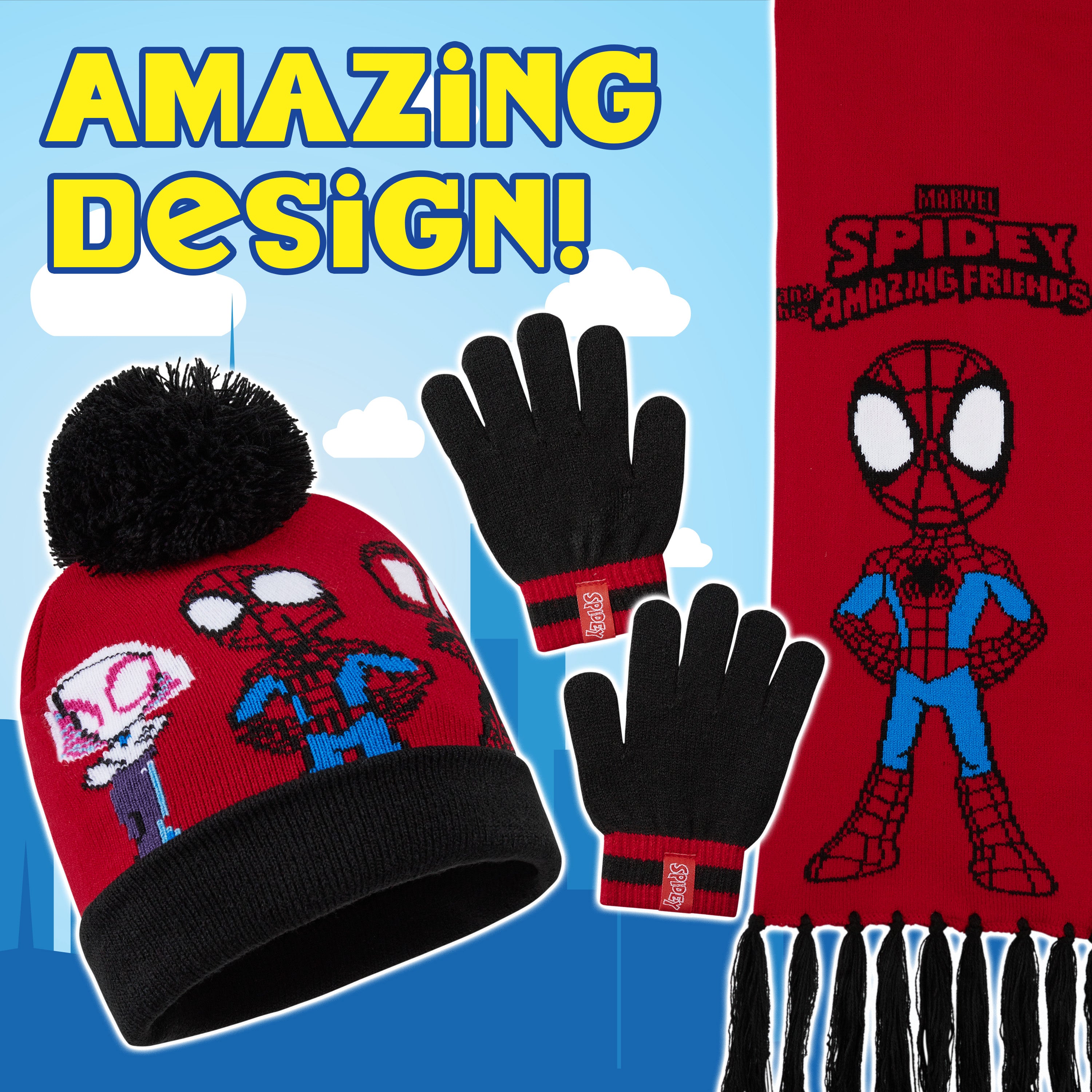 marvel-spiderman-ensemble-bonnet-gants-gar-on-hiver image 6