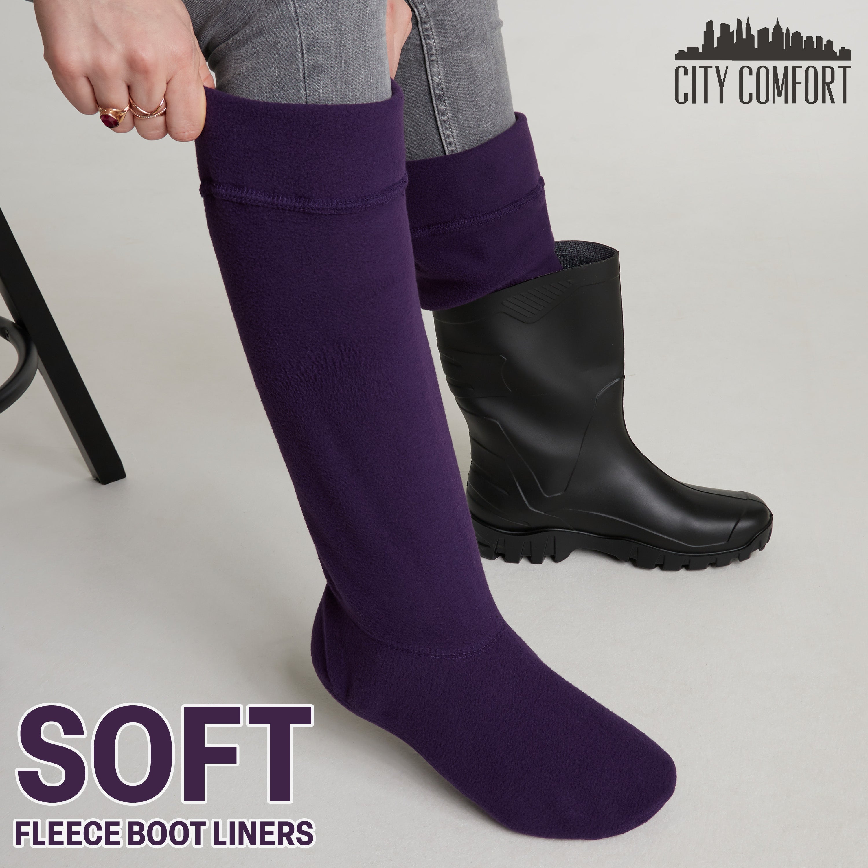 get-trend-chaussettes-bottes-femme-polaire-noires-5-6 image 2